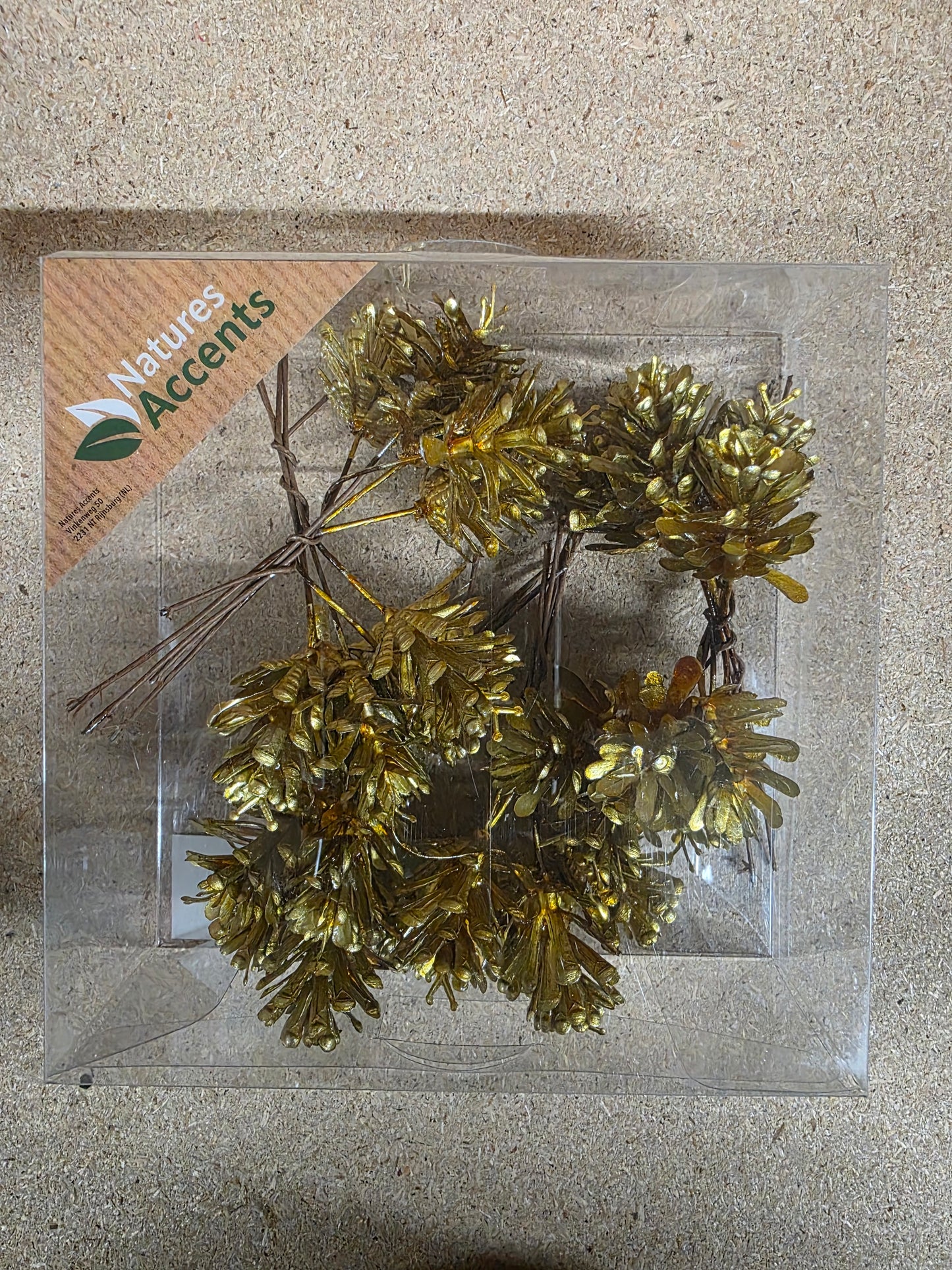 Pinecone On Wire X30 Gold 3cm