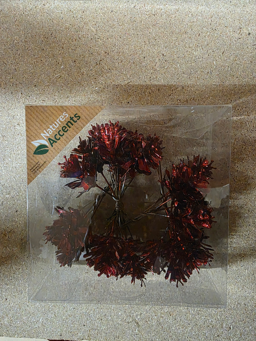 Pinecone On Wire X25 Red 3cm  (PACK OF 2)