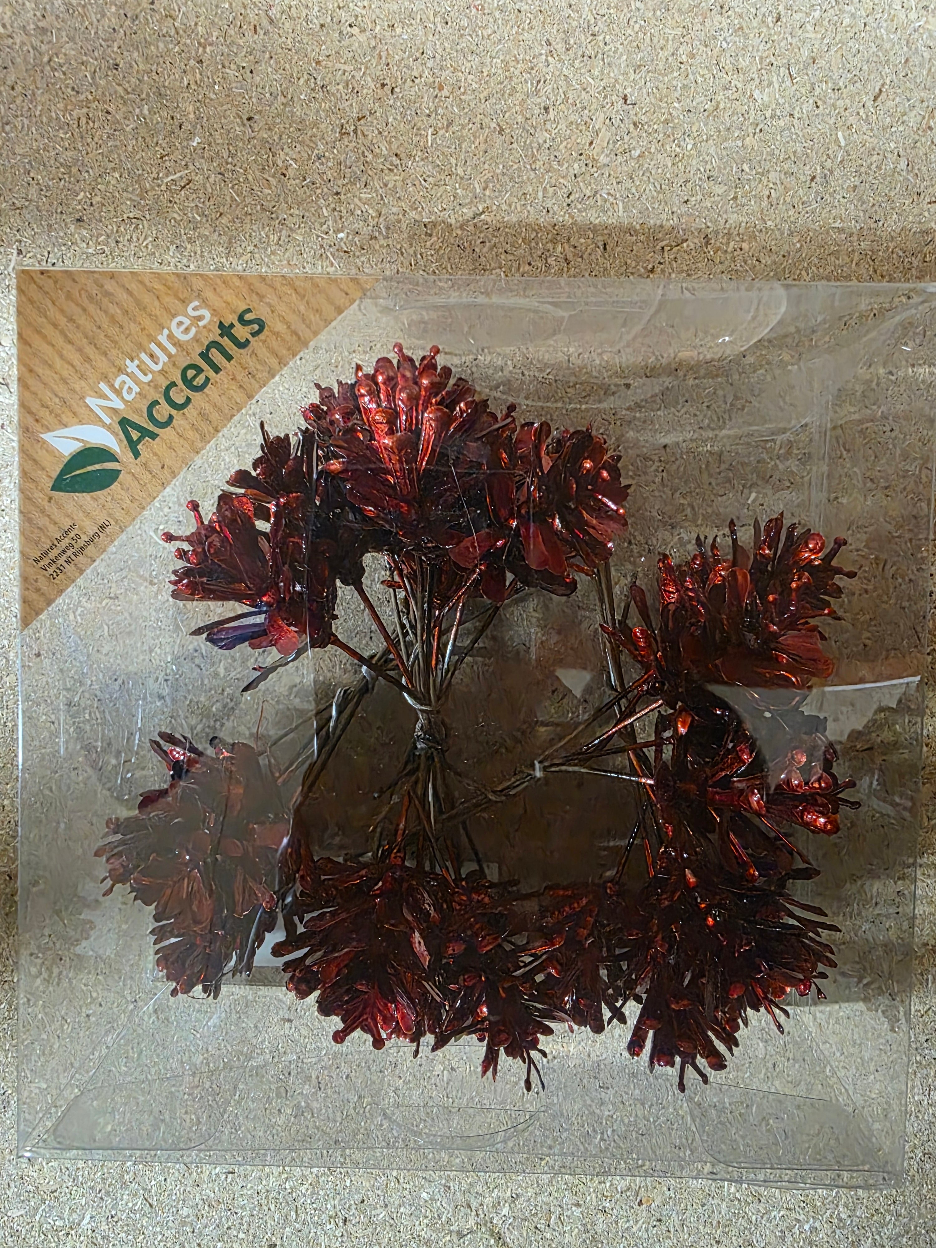 Pinecone On Wire X25 Red 3cm  (PACK OF 2)