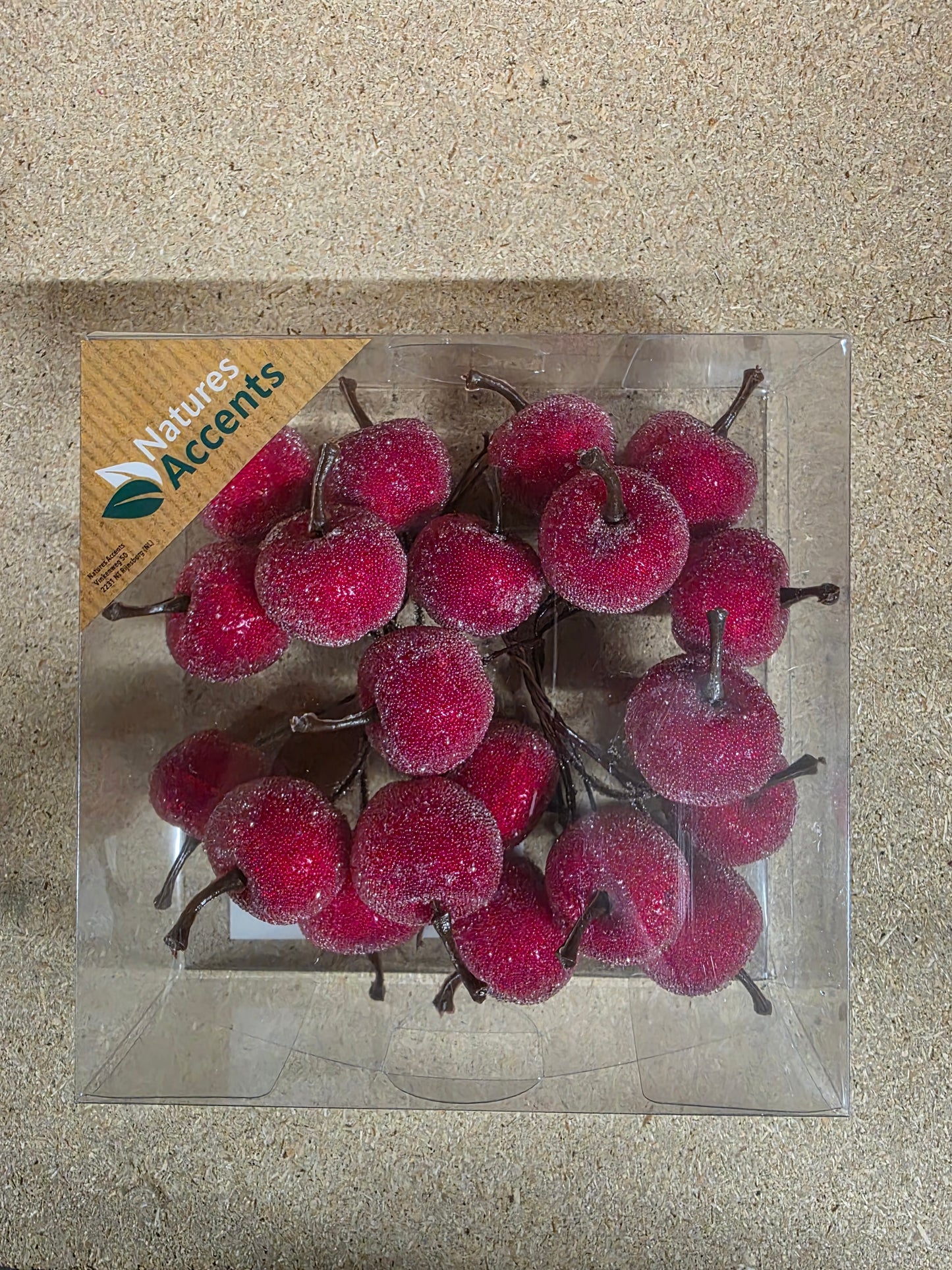 Apples Frosted On Wire 3cm X20 Red