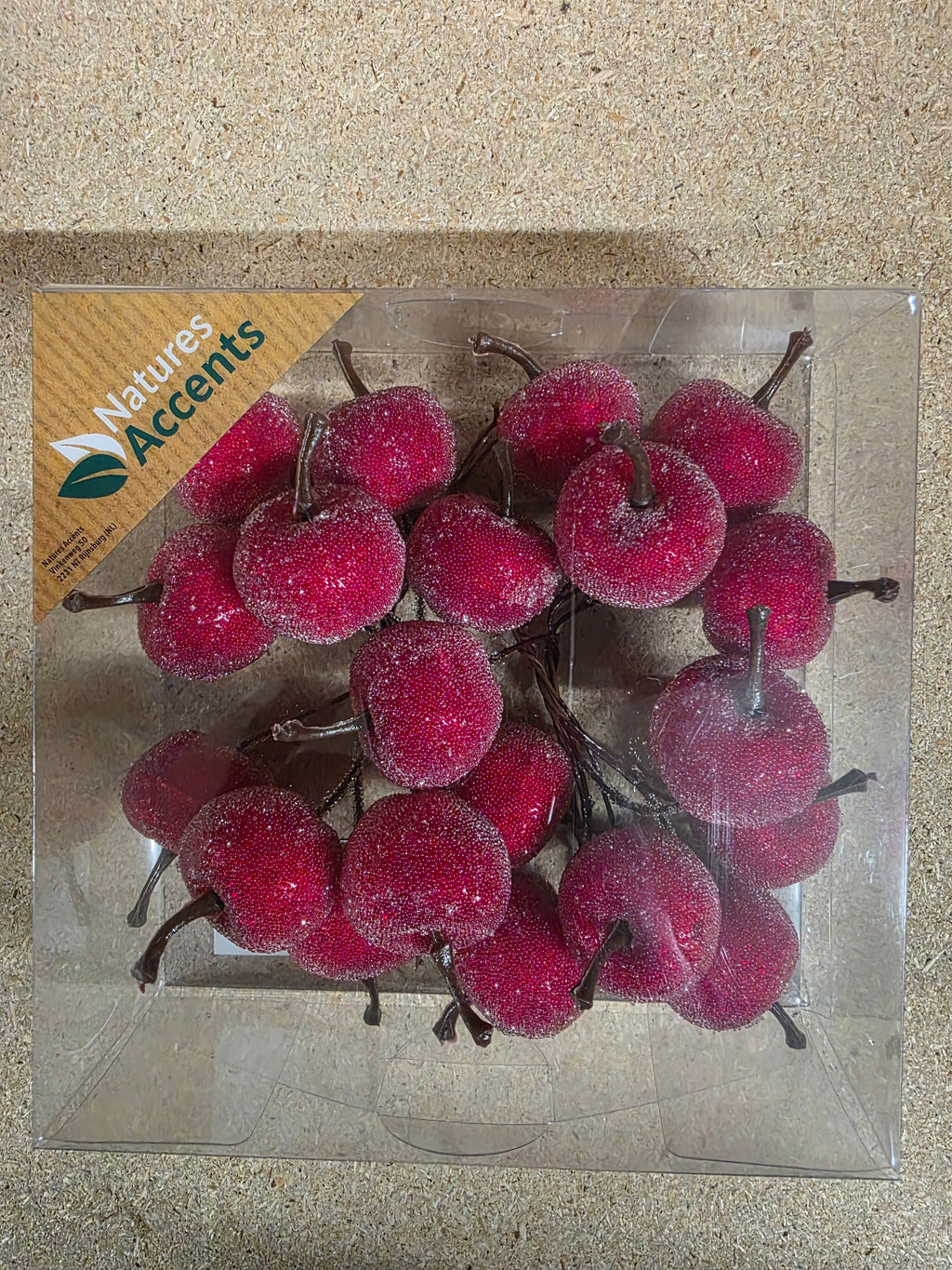 Apples Frosted On Wire 3cm X20 Red