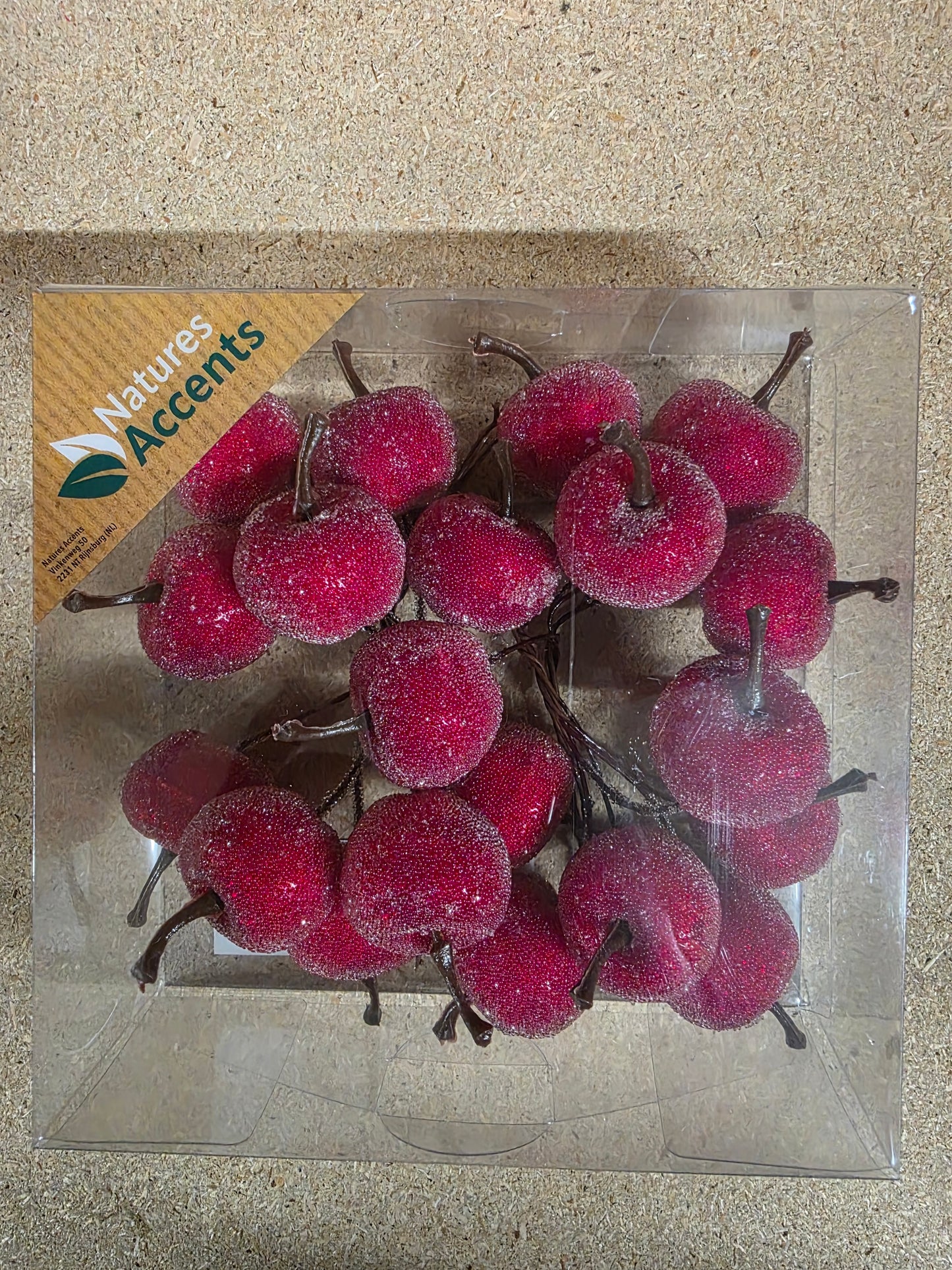 Apples Frosted On Wire 3cm X20 Red