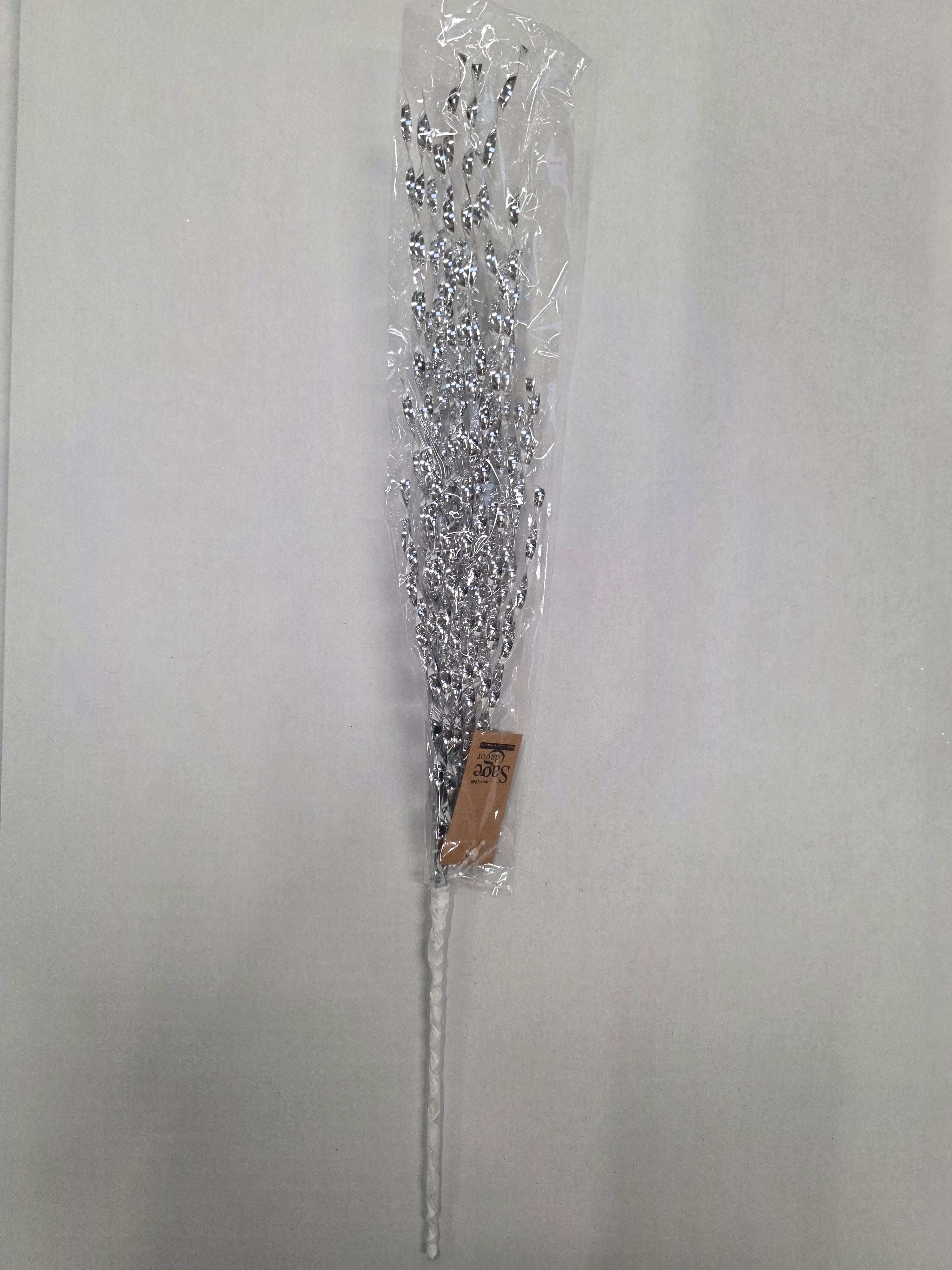 Sparkle Twist Spray Silver 45cm  (PACK OF 3)
