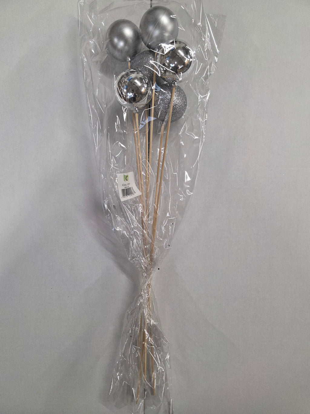 Bauble Pick Assorted Silver 50cm X6