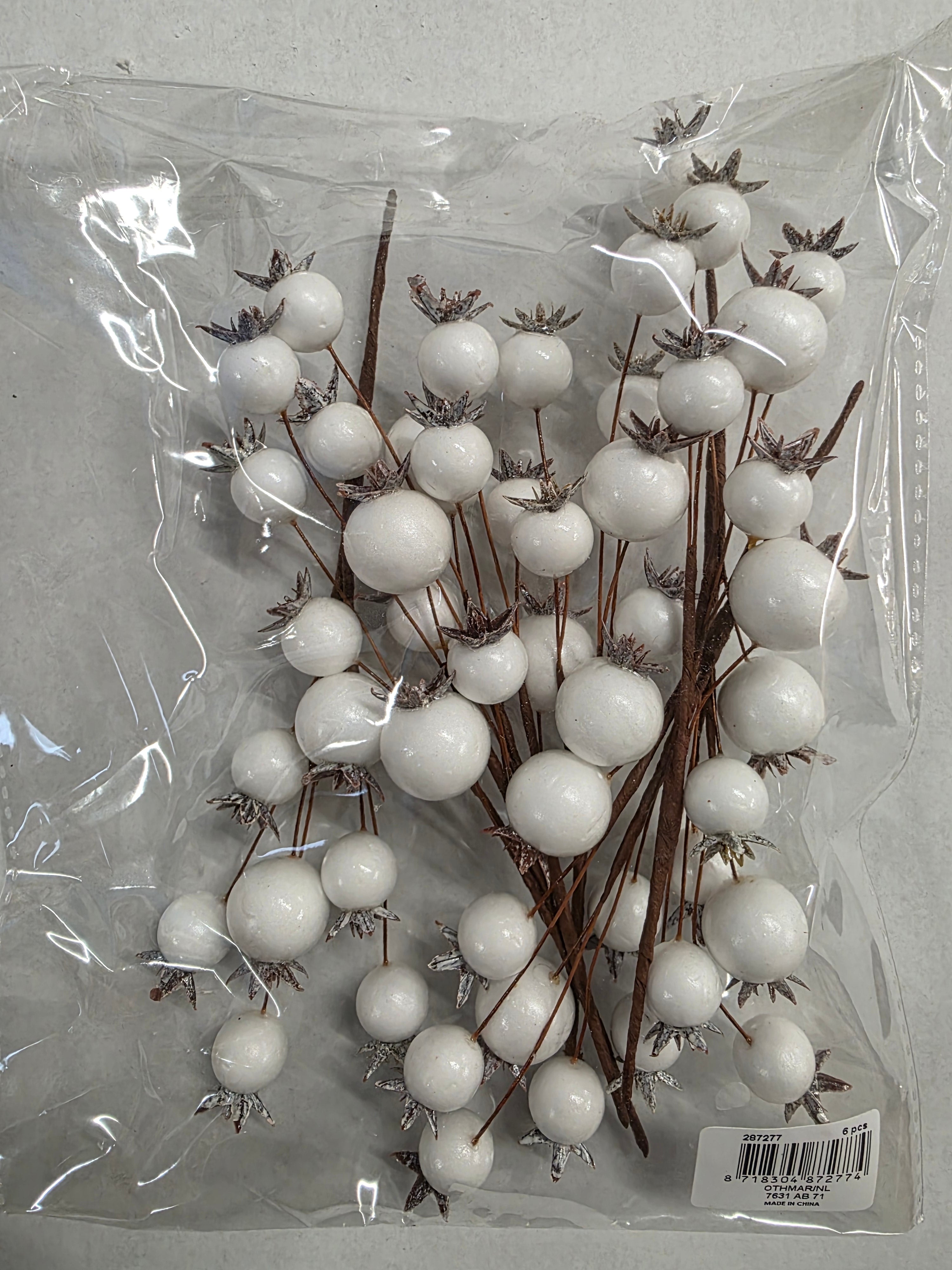 Wired Berry Bundle White 18cm X6