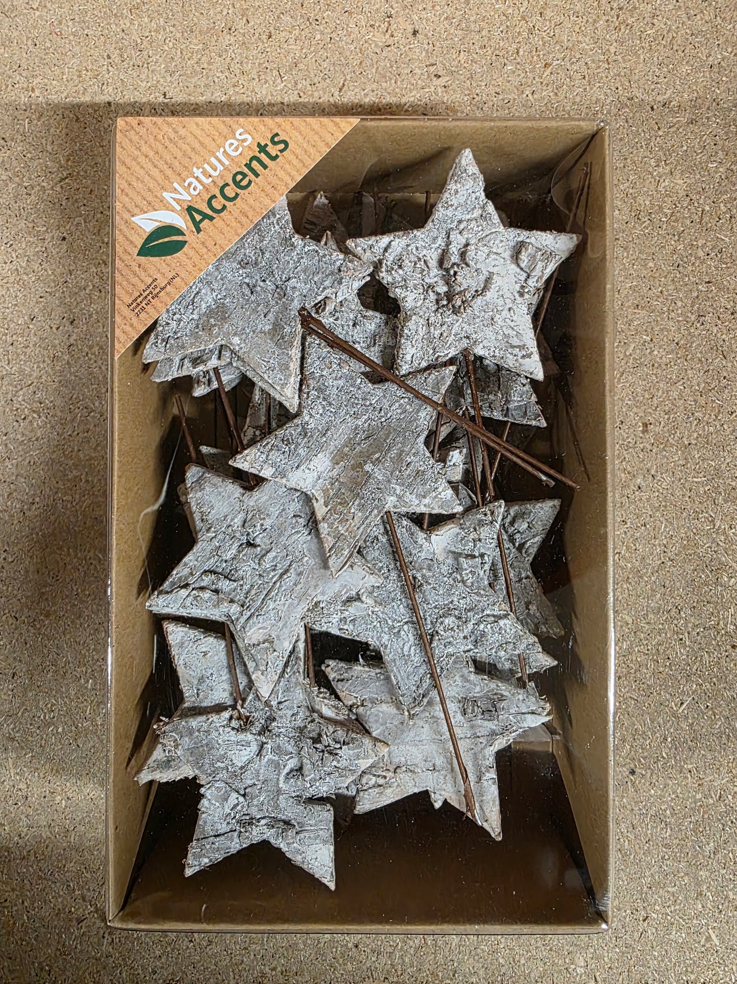 Stars On Wire White Birchbark 6cm X36