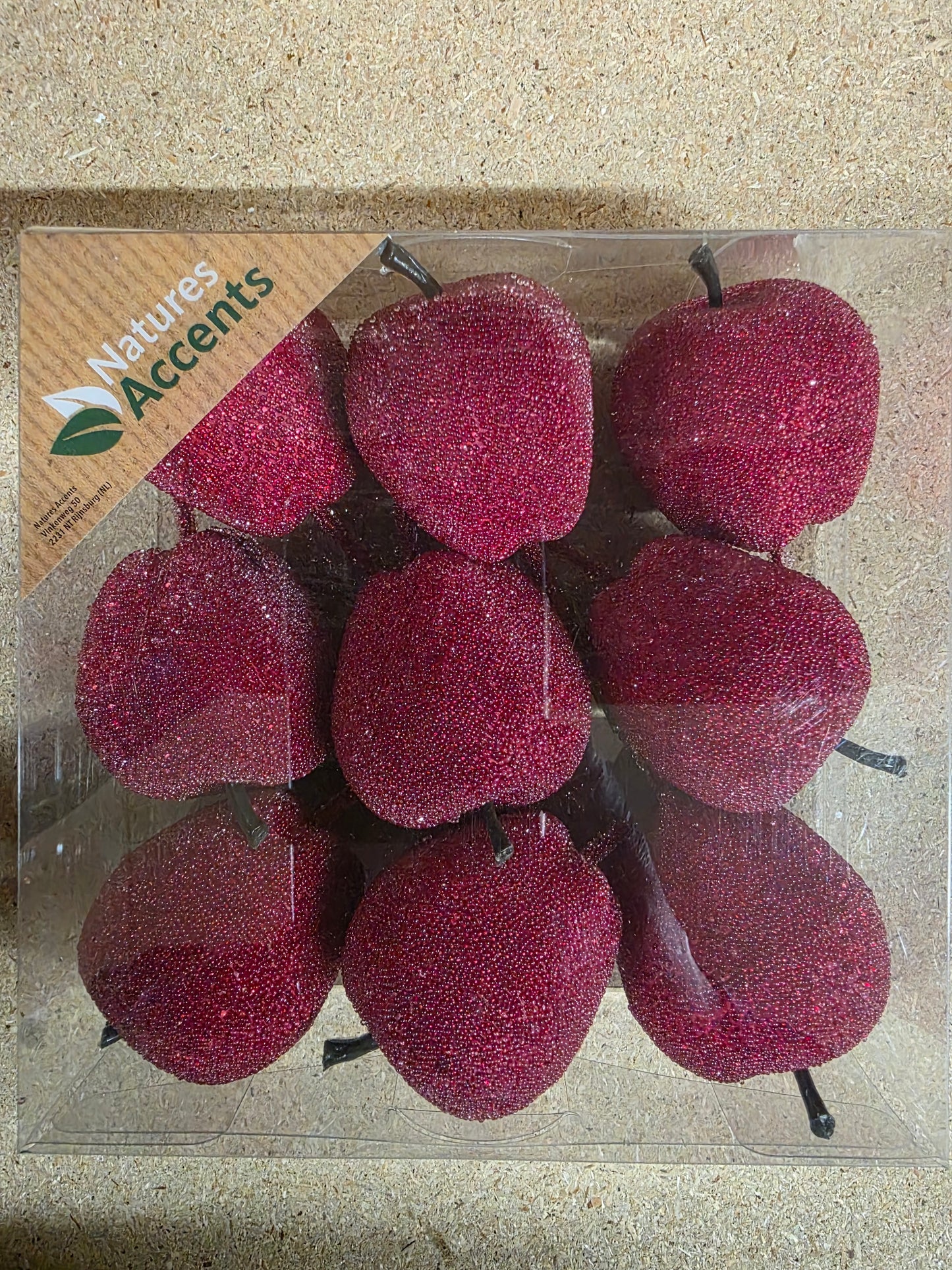 Apples Sugar On Wire 5cm Red X9