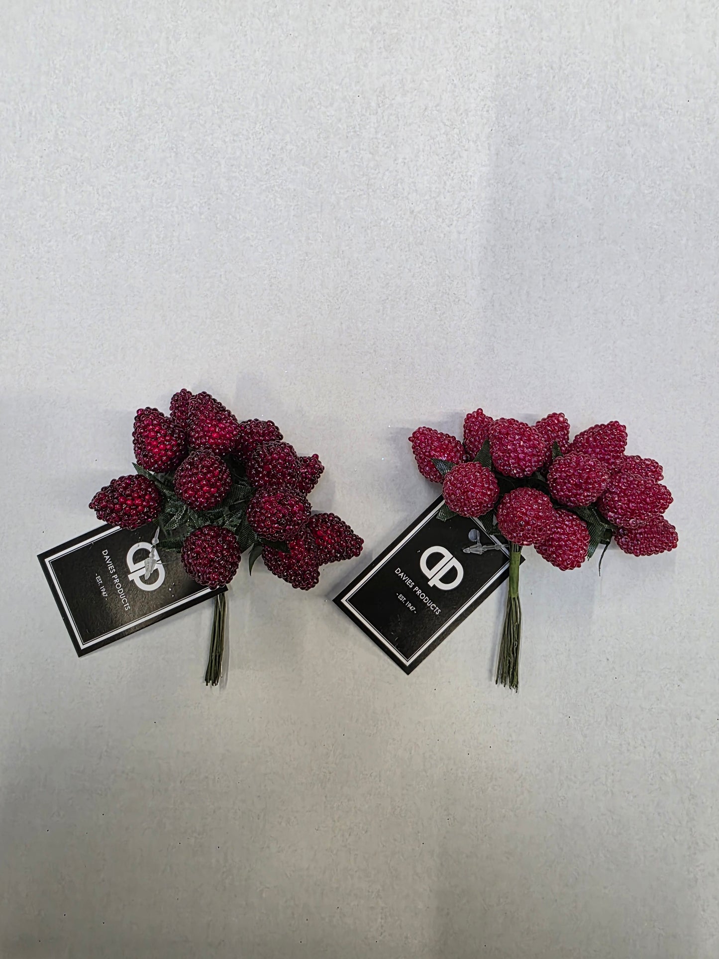 Raspberries On Wire Bunch Assorted X12