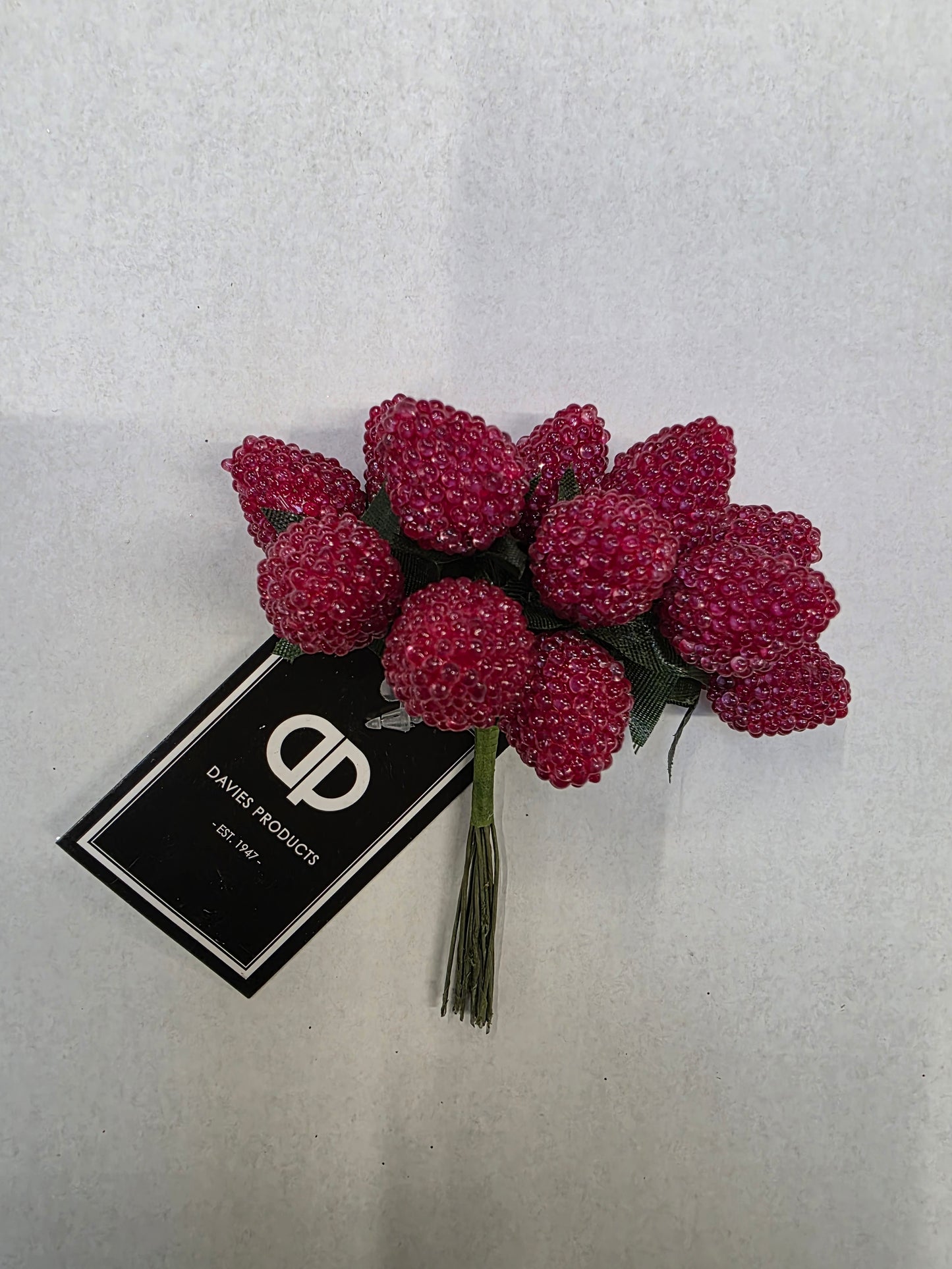 Raspberries On Wire Bunch Assorted X12