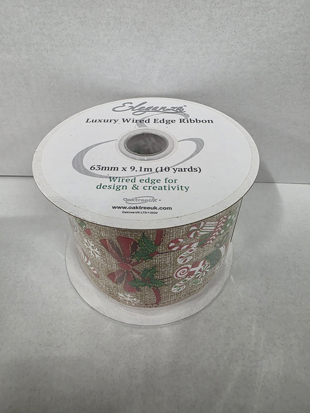 Xmas Ribbon Nat Xmas Stockings Metallic