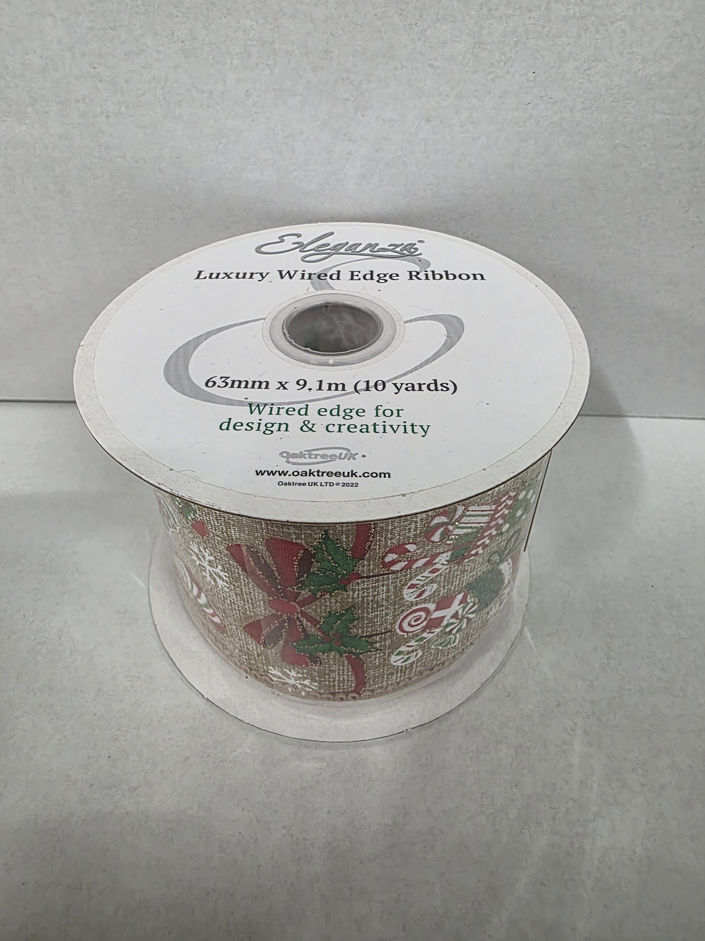 Xmas Ribbon Nat Xmas Stockings Metallic