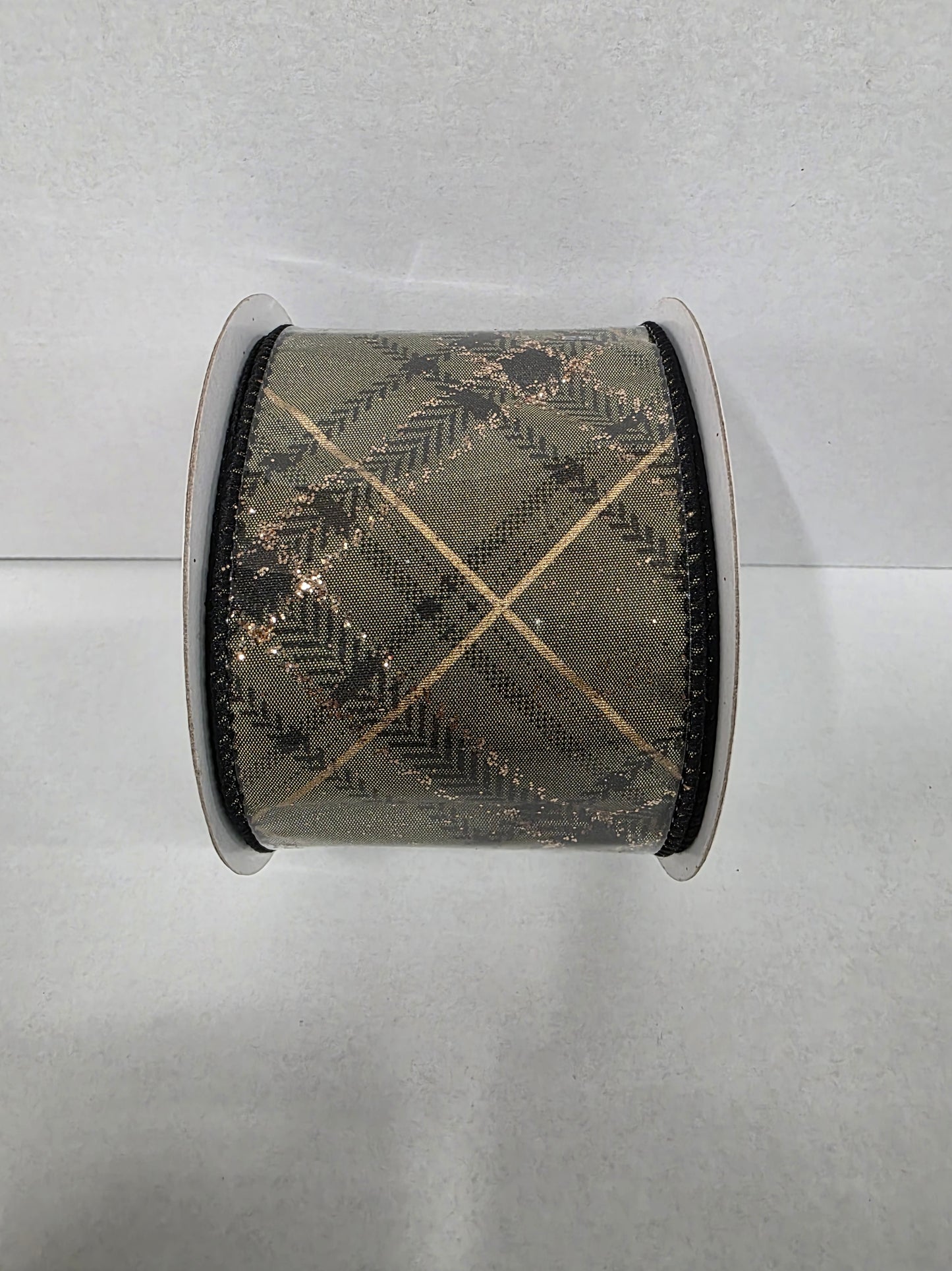 Xmas Ribbon Check Green Black