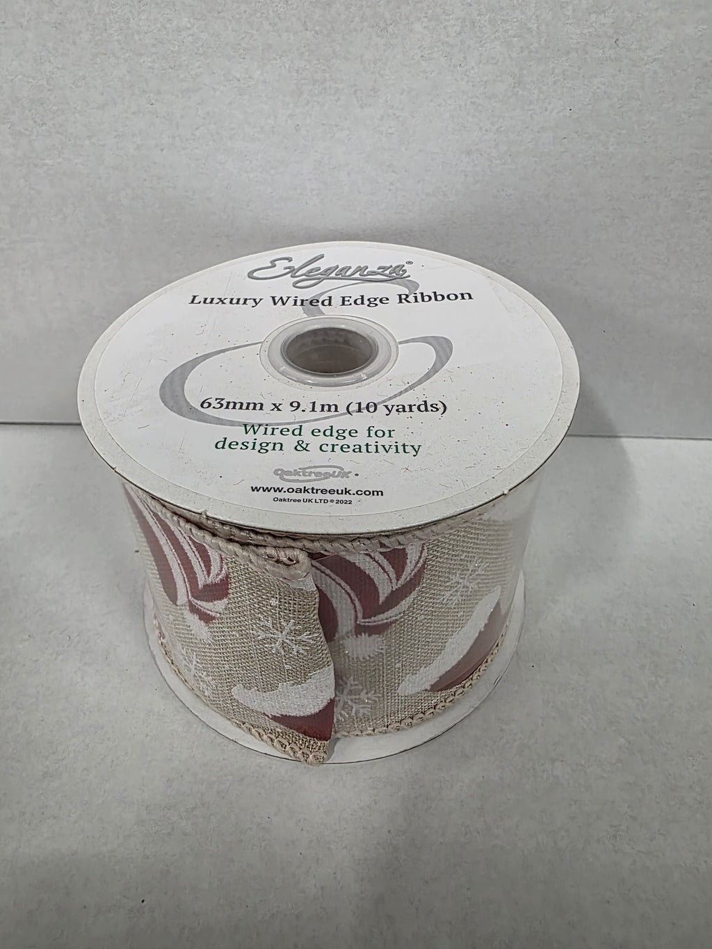 Xmas Ribbon Natural Burlap Santa Hats