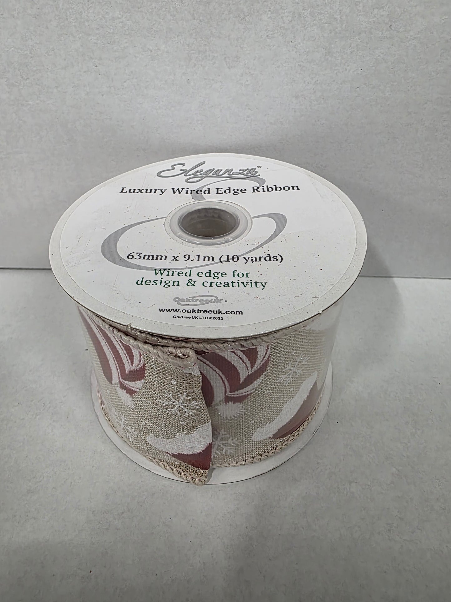 Xmas Ribbon Natural Burlap Santa Hats