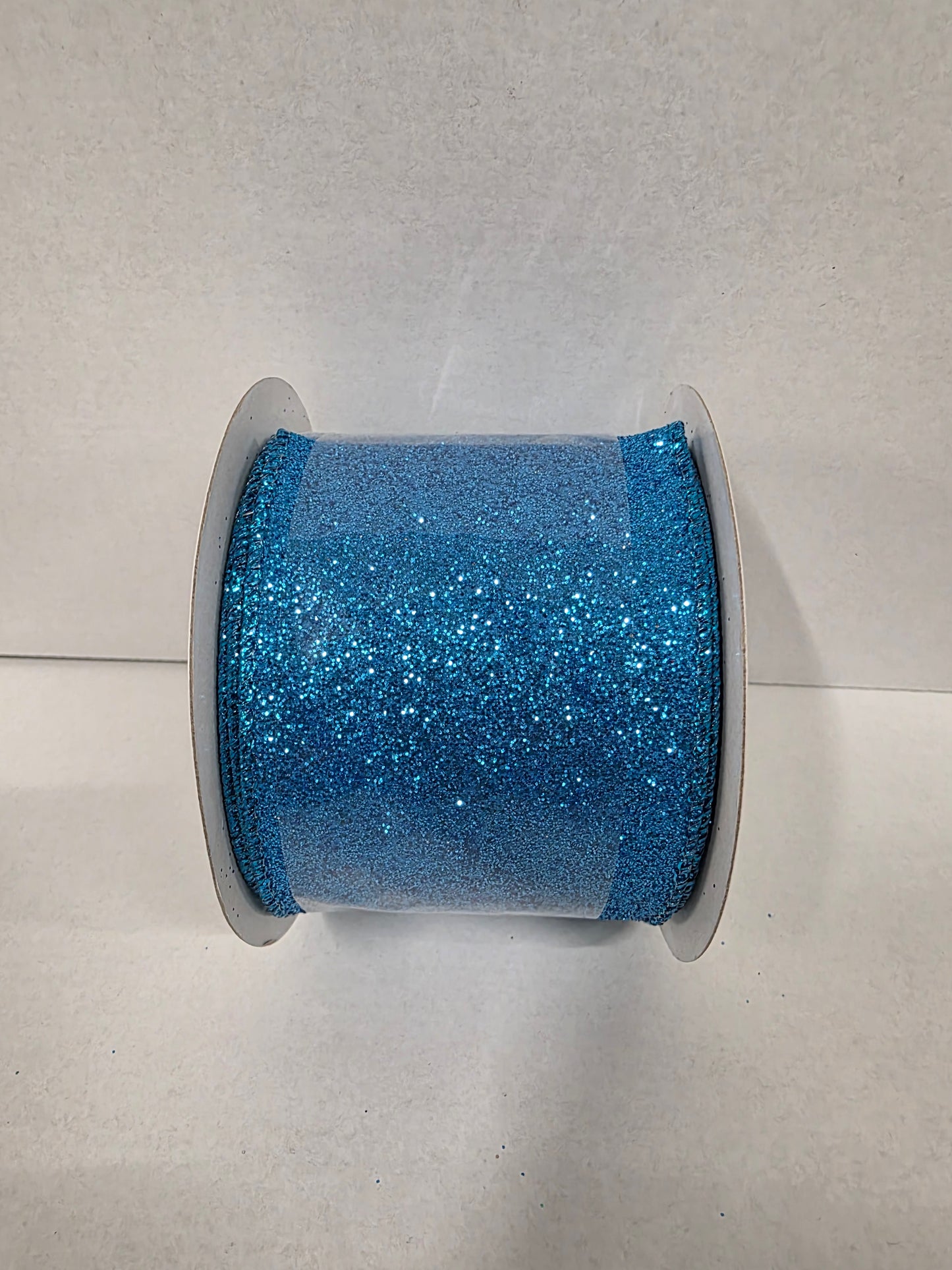 Xmas Ribbon Sparkle Aqua 63mm