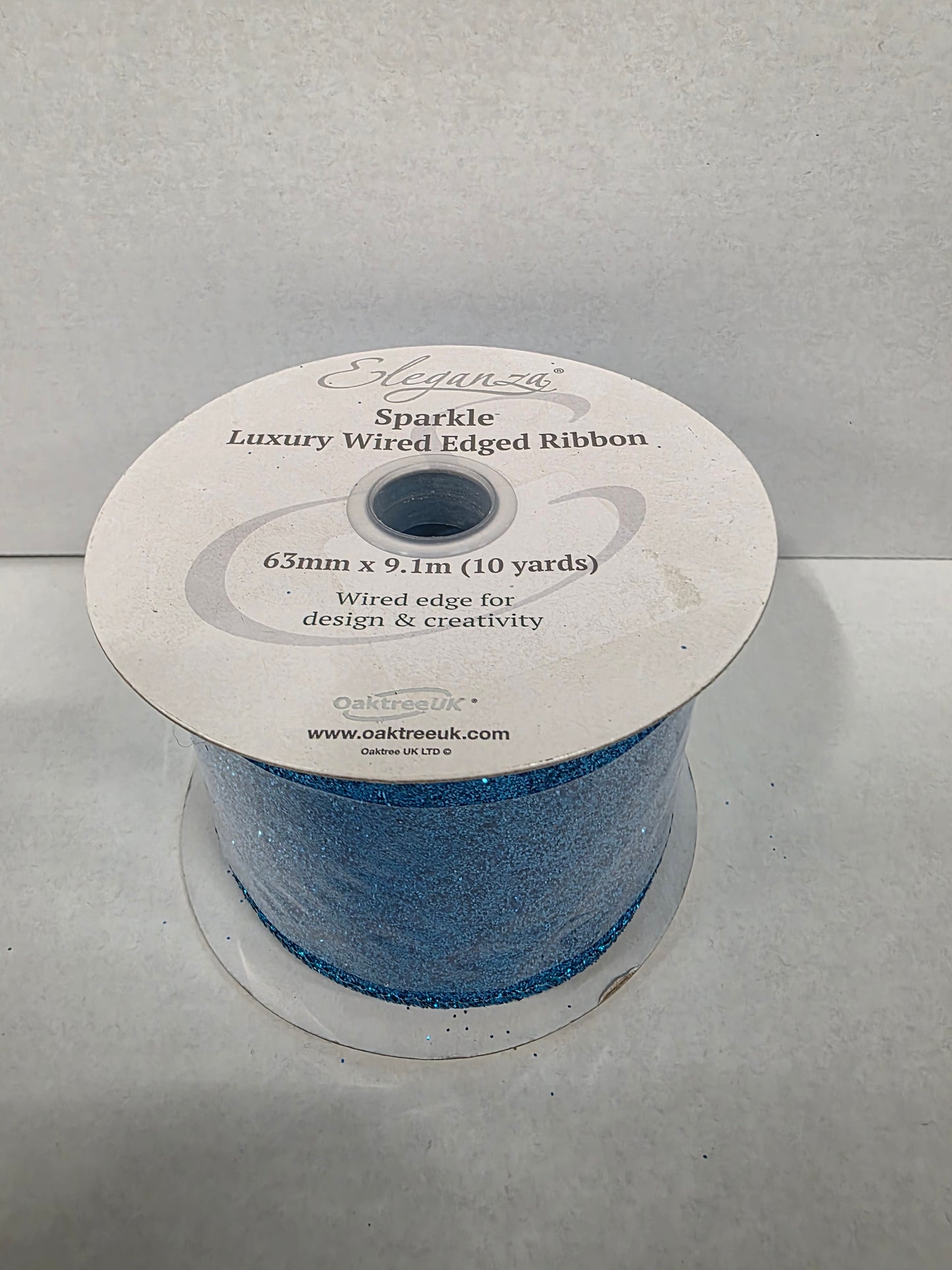 Xmas Ribbon Sparkle Aqua 63mm