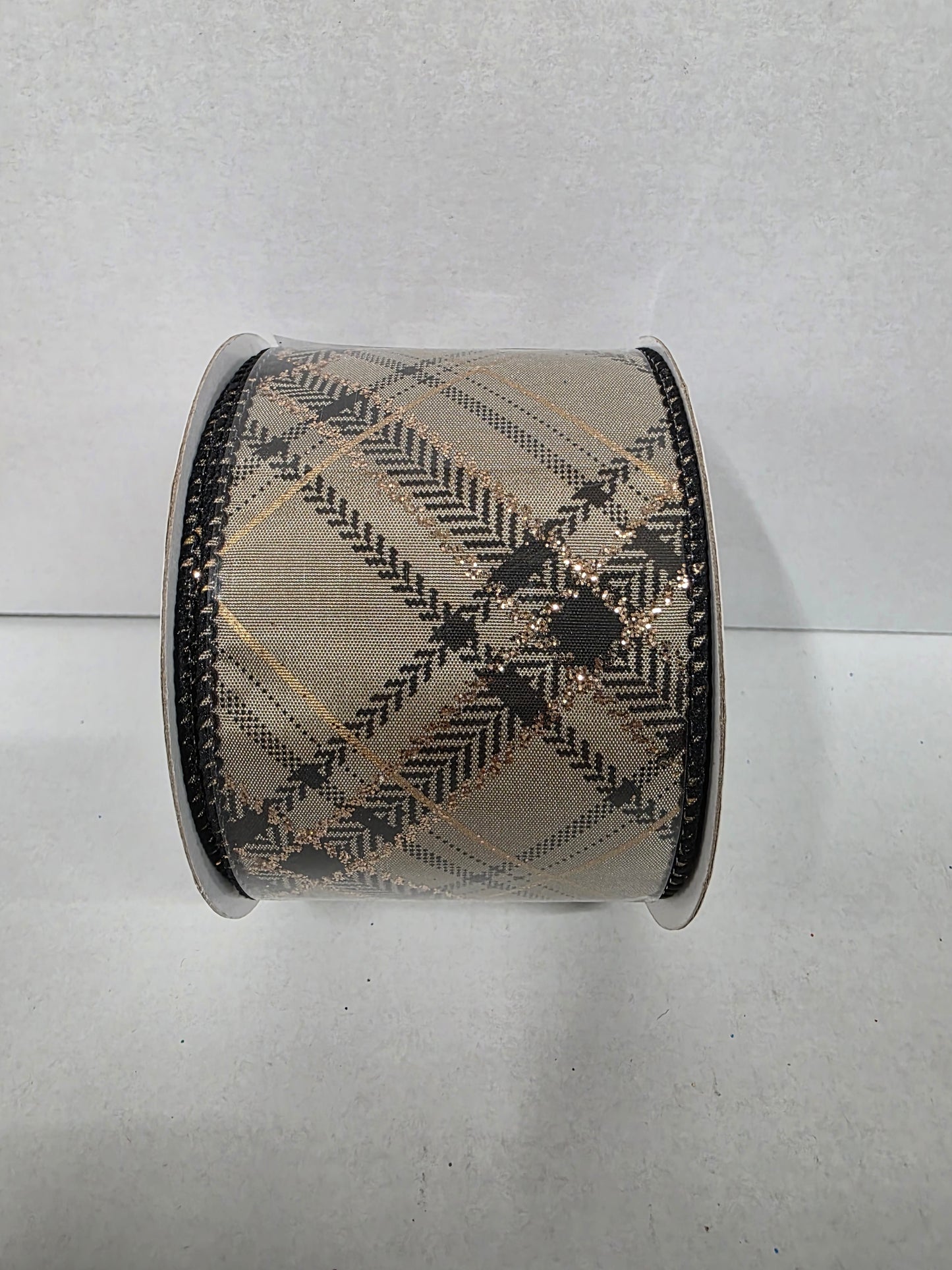 Xmas Ribbon Check Mocha Black