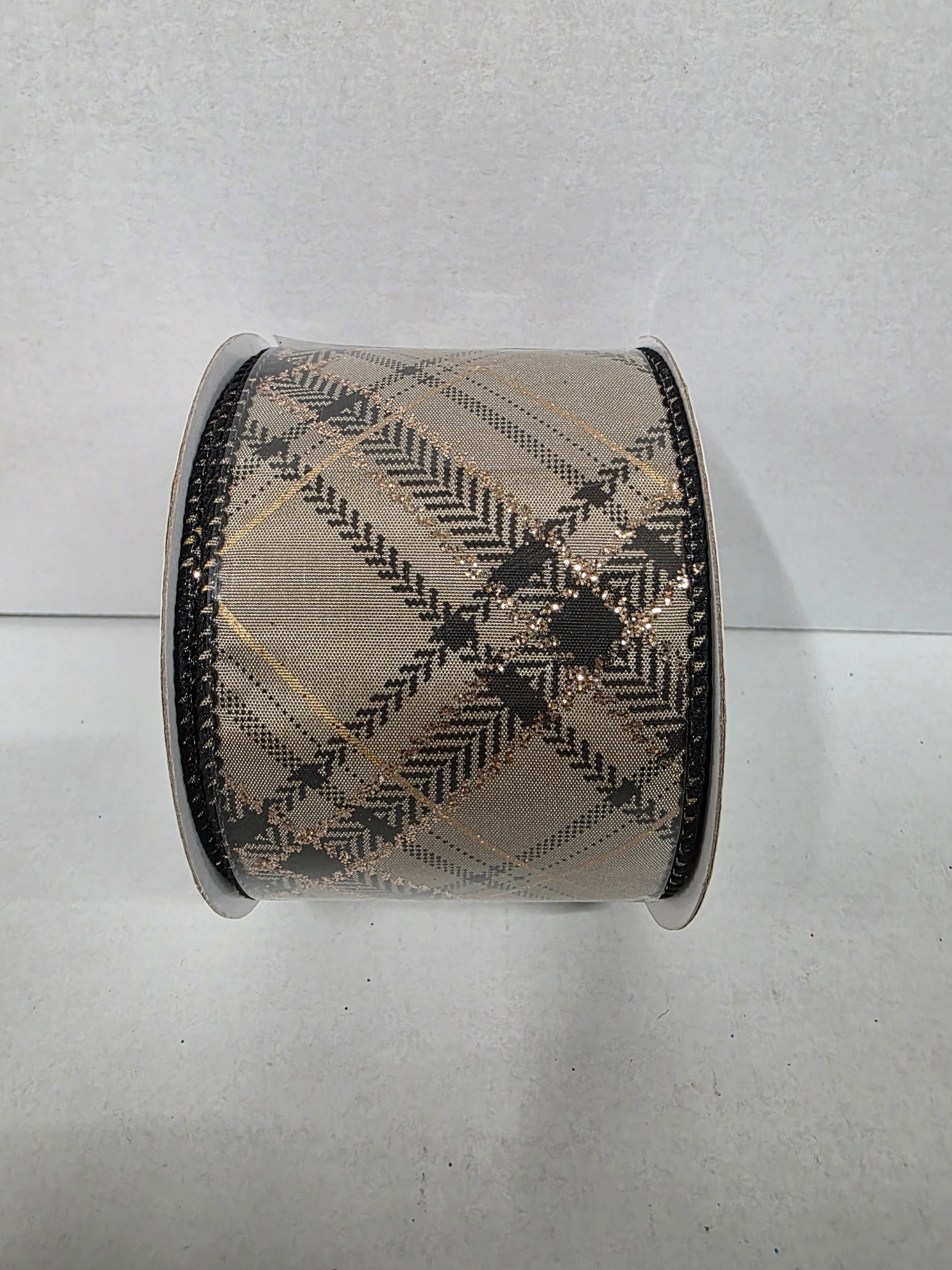 Xmas Ribbon Check Mocha Black