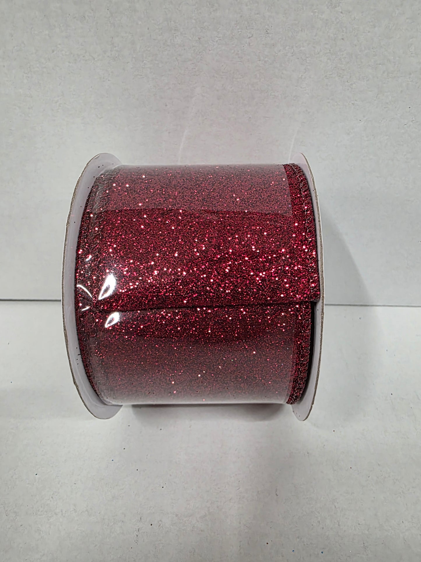 Ribbon Xmas Sparkle Burgundy 63mm