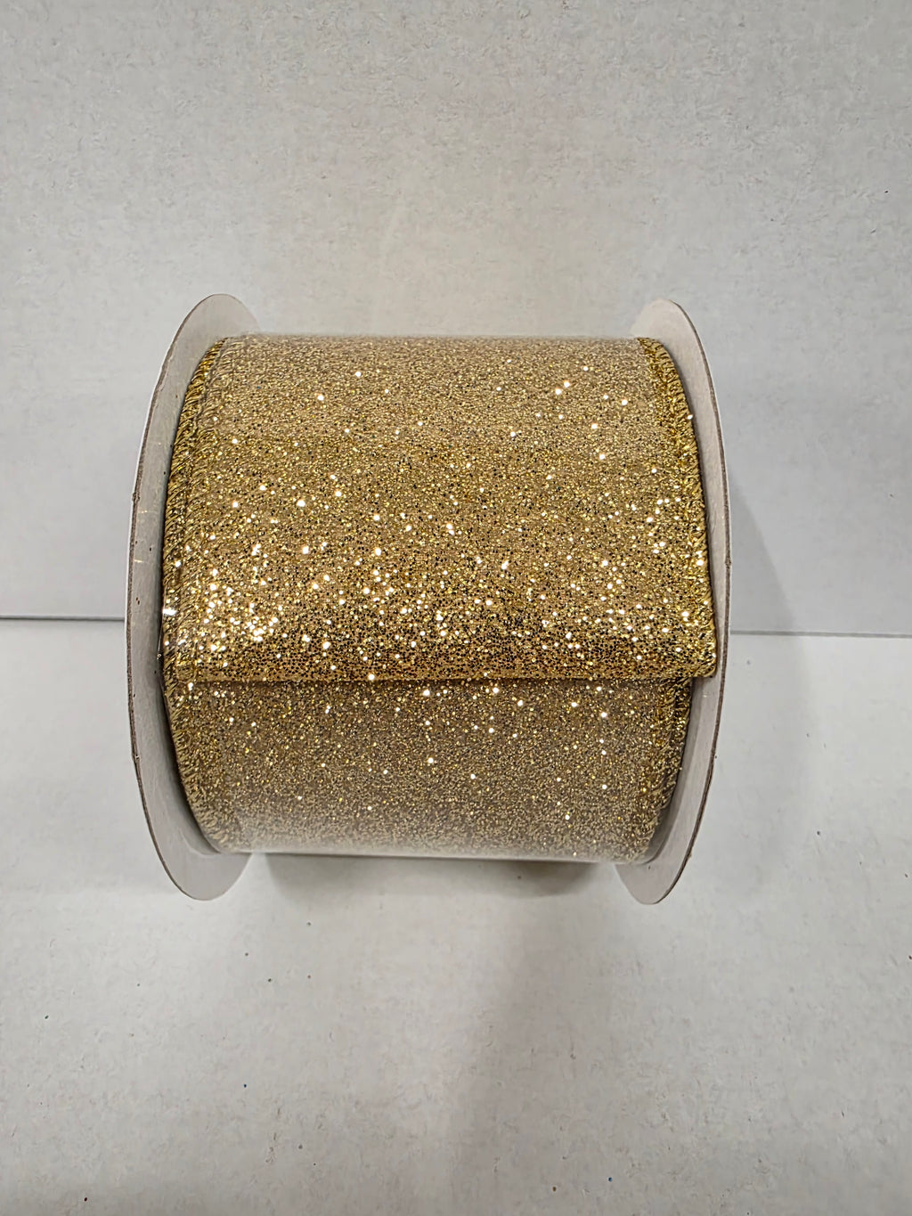 Ribbon Xmas Sparkle Gold 63mm