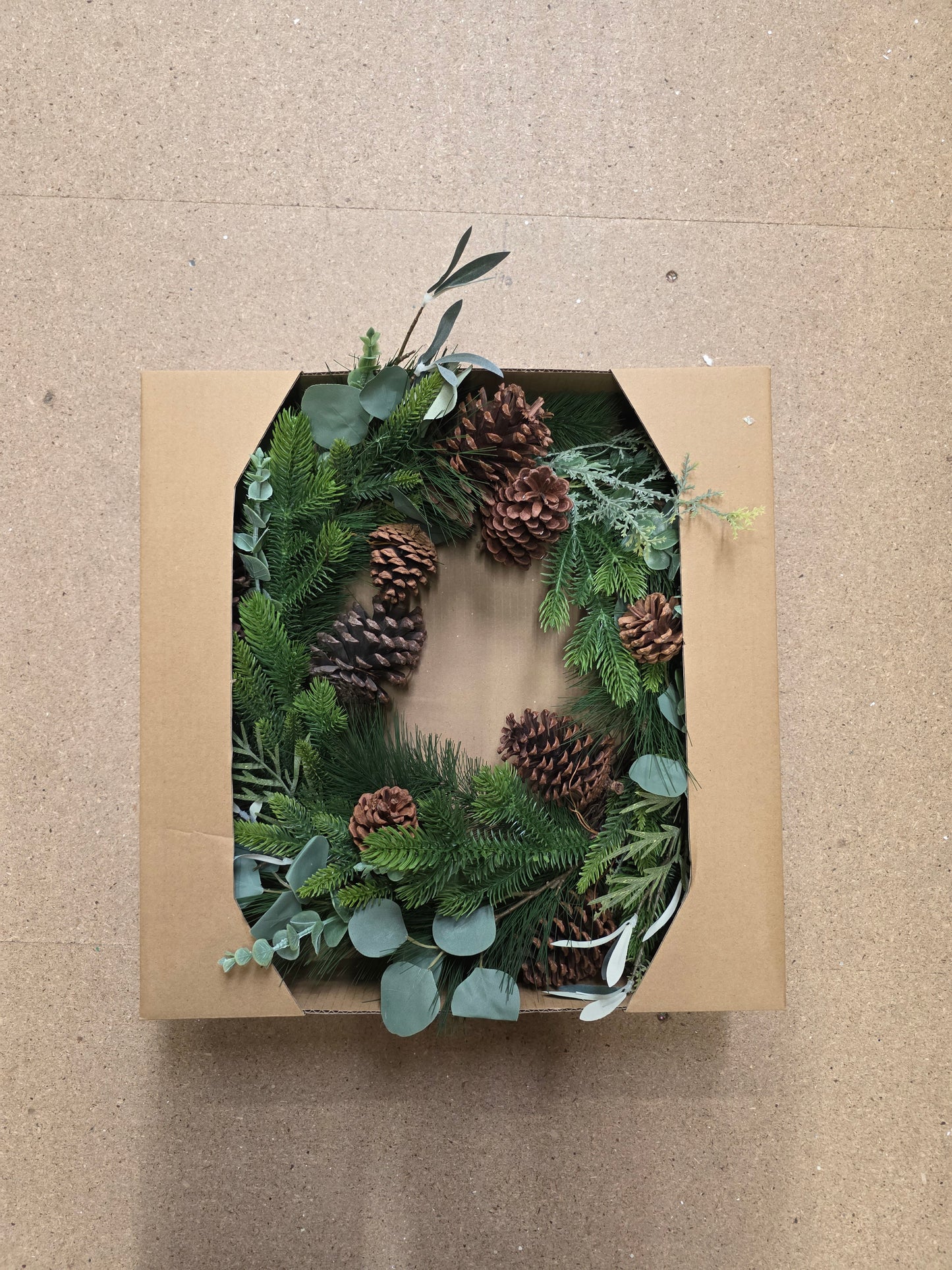Wreath Bonita Green Cones 50cm
