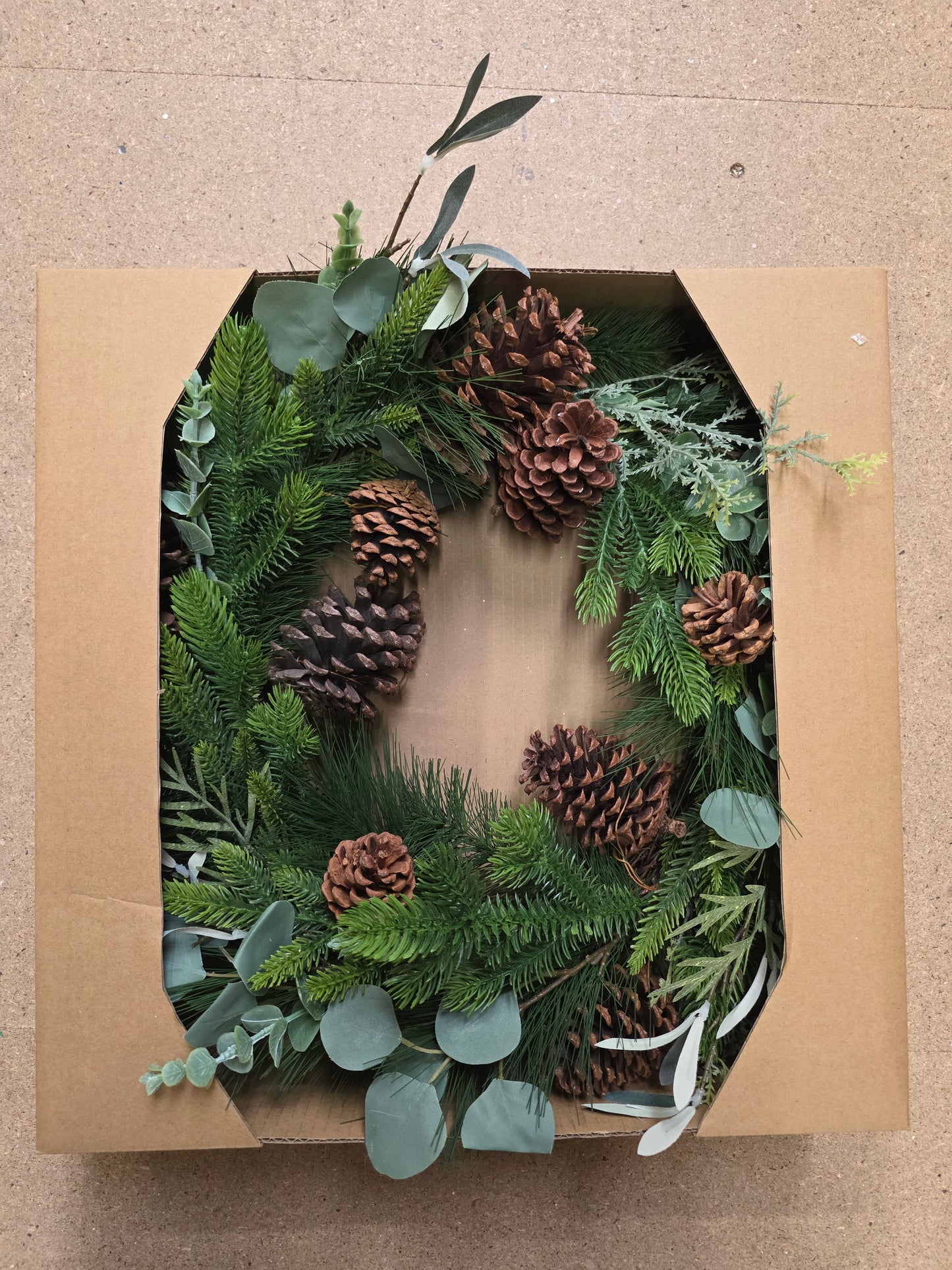 Wreath Bonita Green Cones 50cm