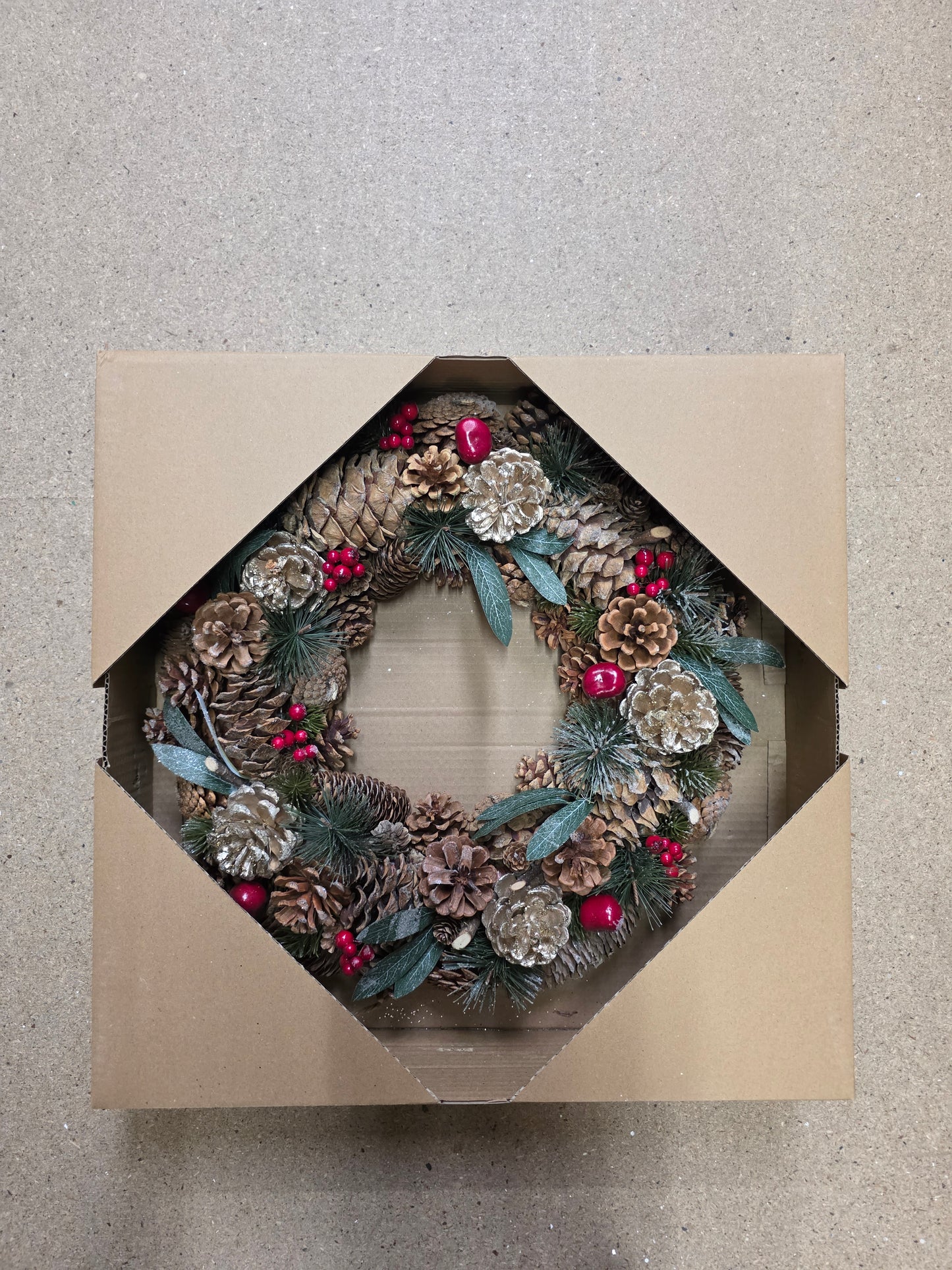 Wreath Dried Milton Brown 45cm