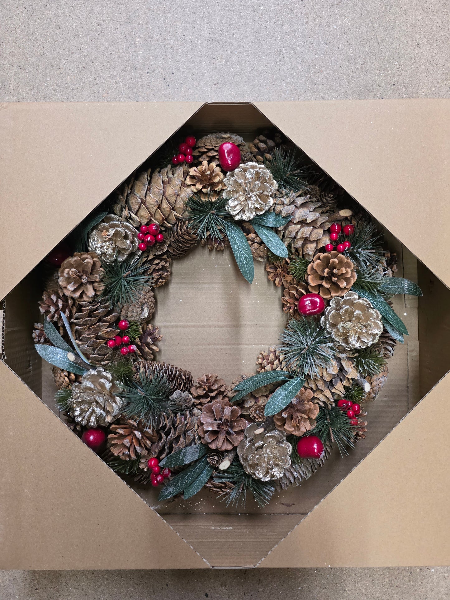 Wreath Dried Milton Brown 45cm