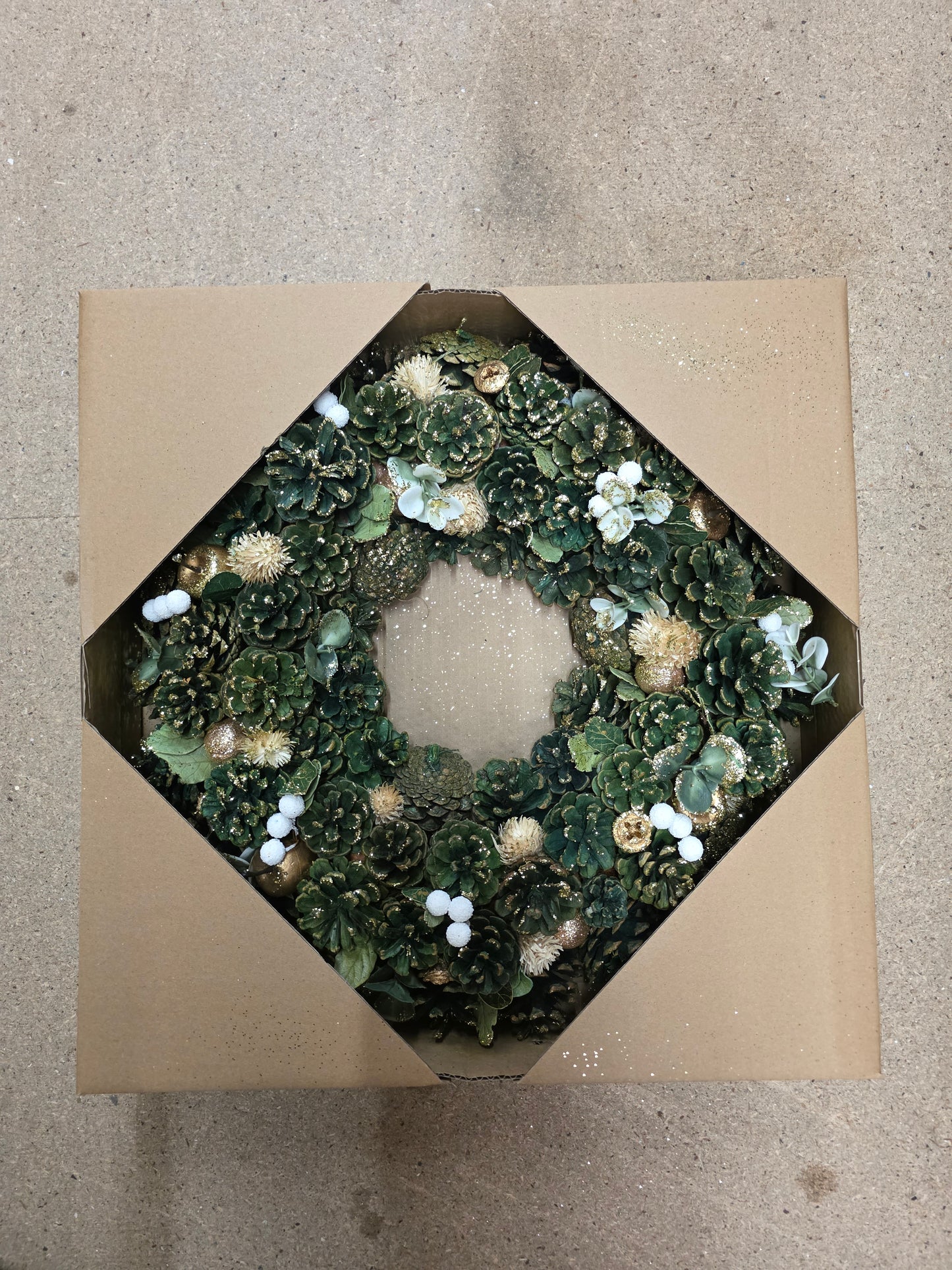 Wreath Dried Georgie Green 45cm