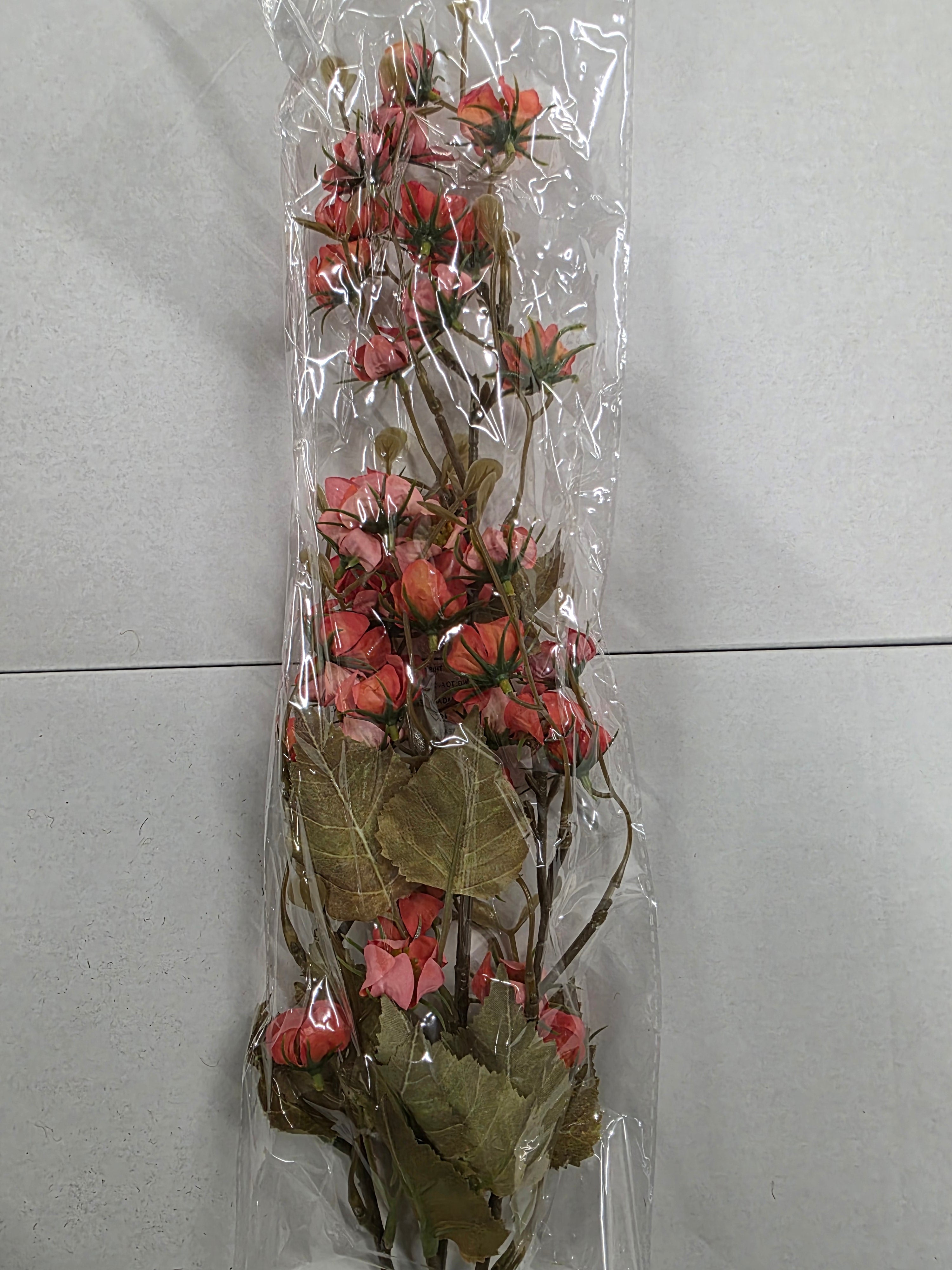 Artificial Autumn Geum Spray 96cm Coral