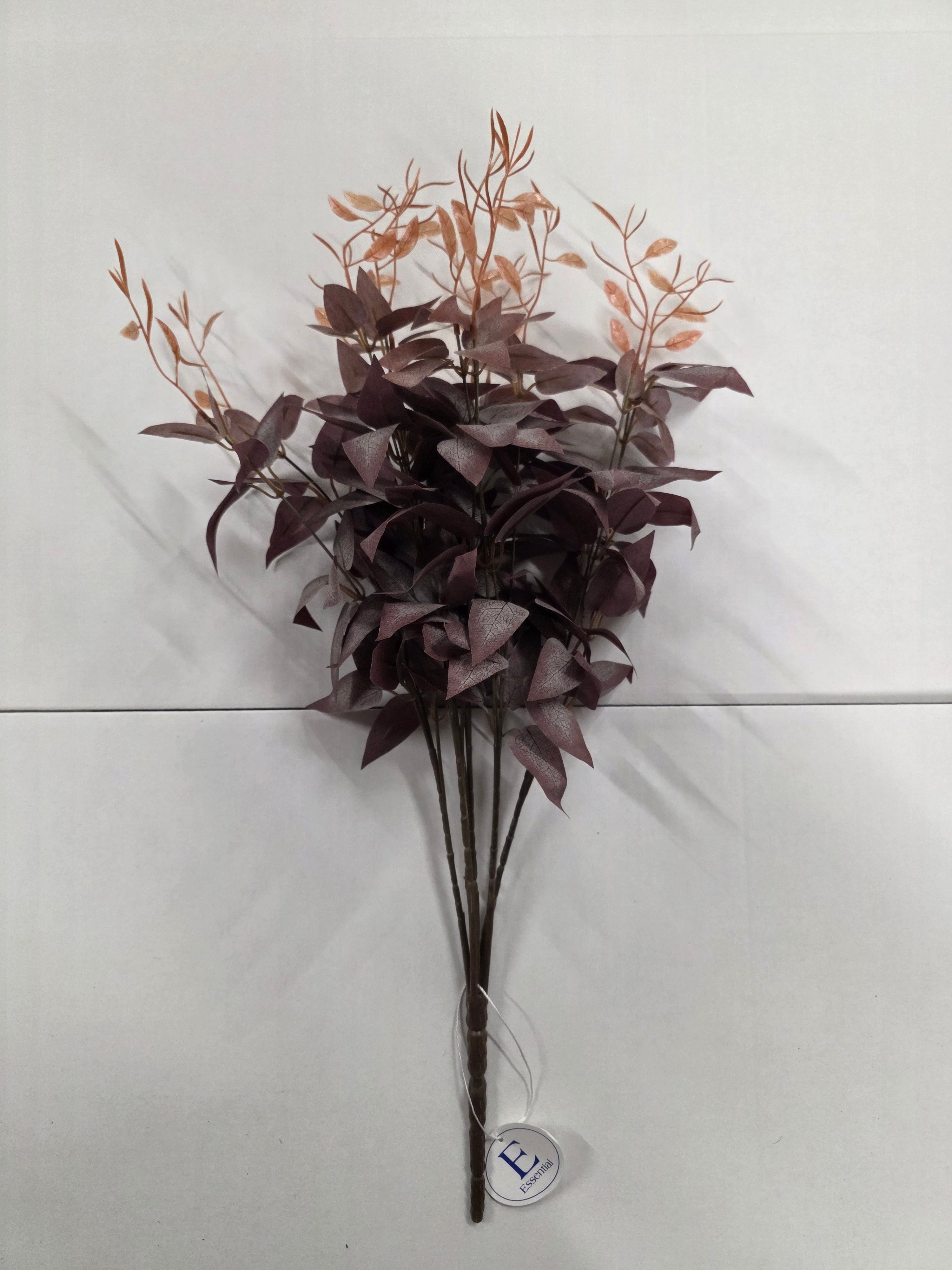 Artificial Autumn Ruscus Bush Burgundy
