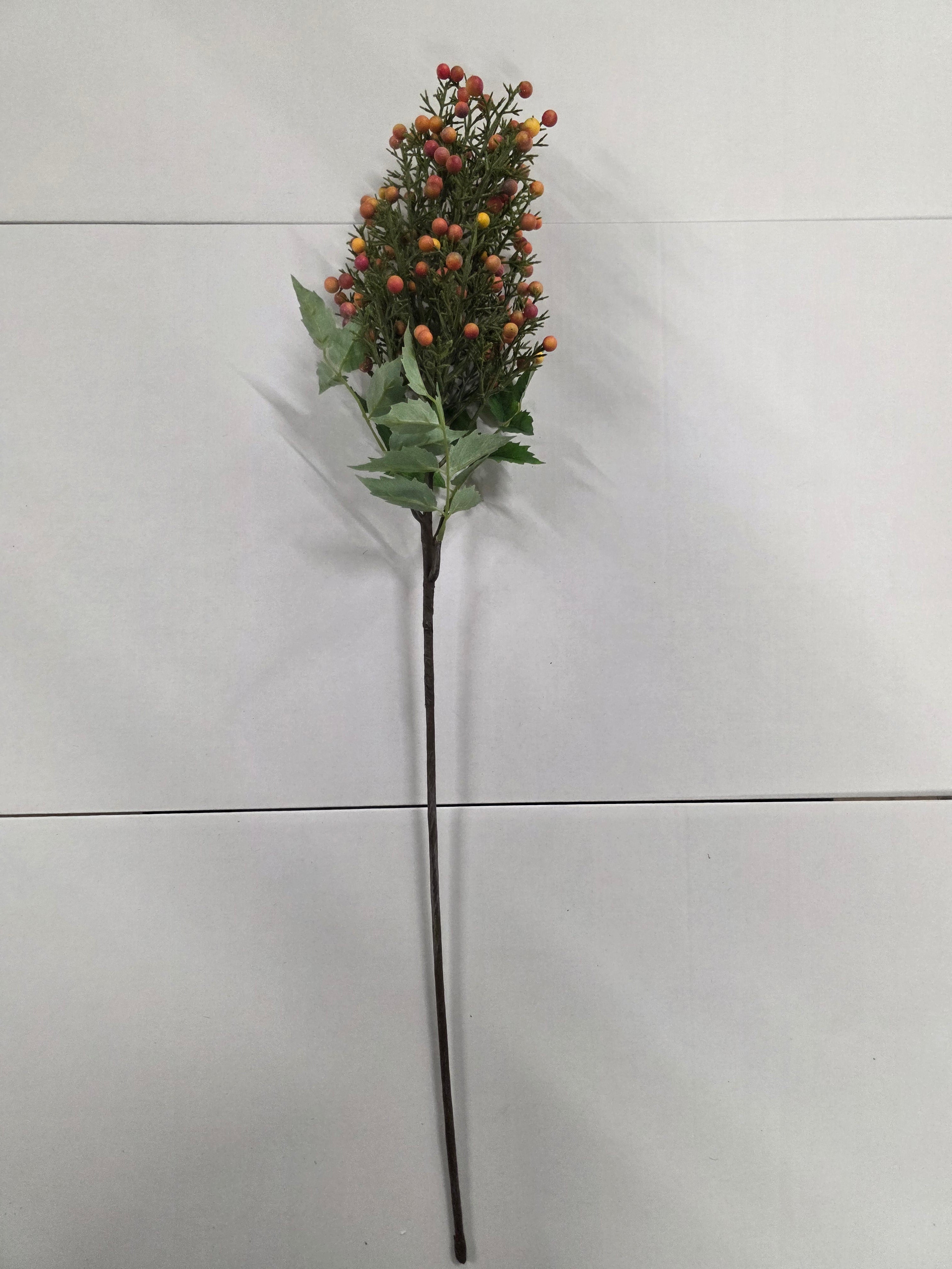 Artificial Berry Bush Stem 75cm Orange