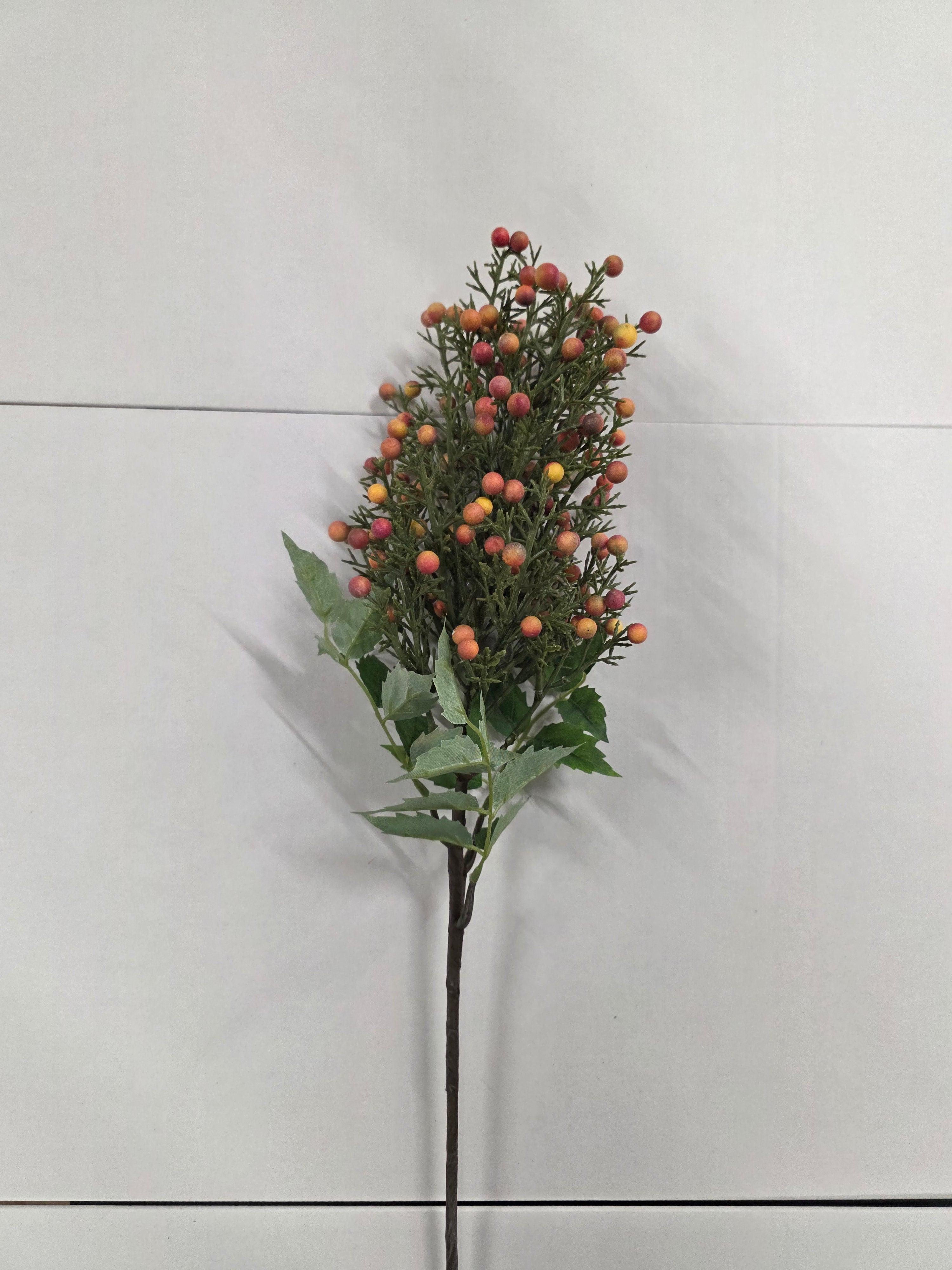 Artificial Berry Bush Stem 75cm Orange