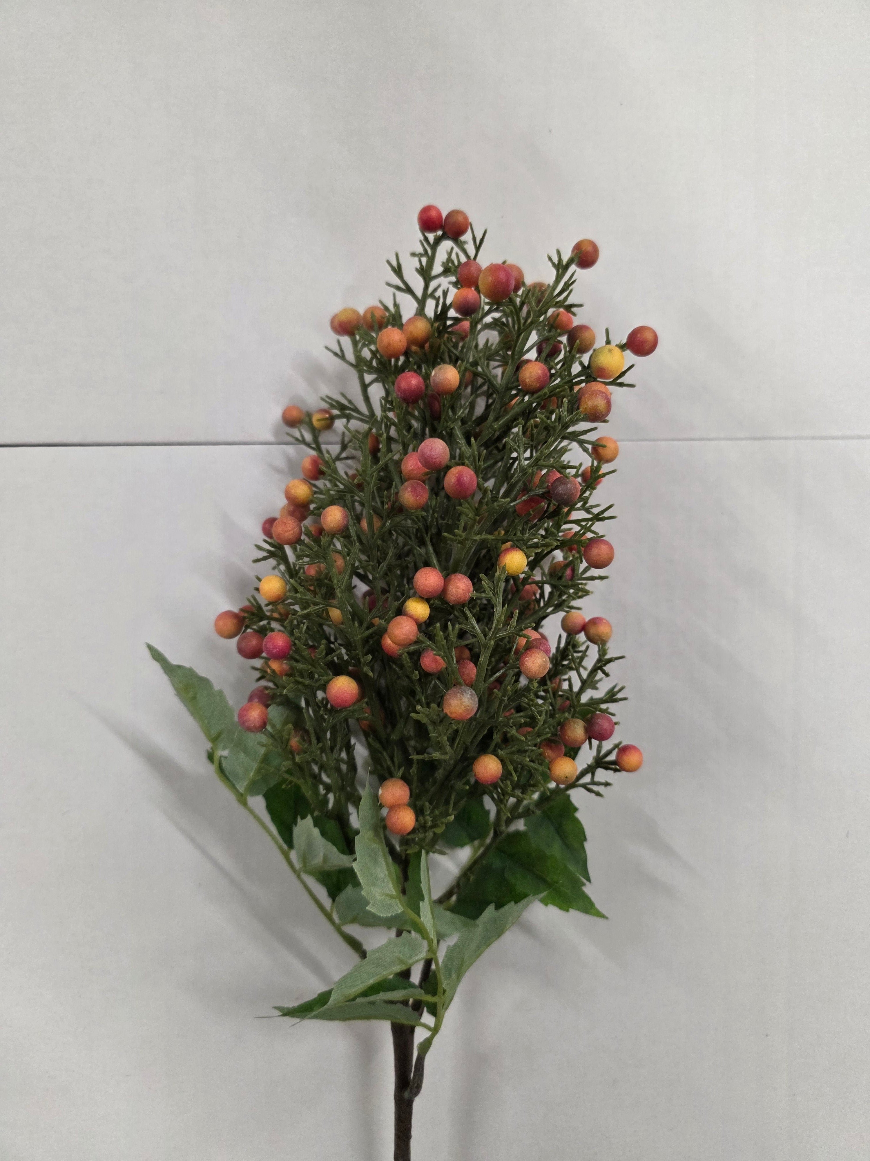Artificial Berry Bush Stem 75cm Orange