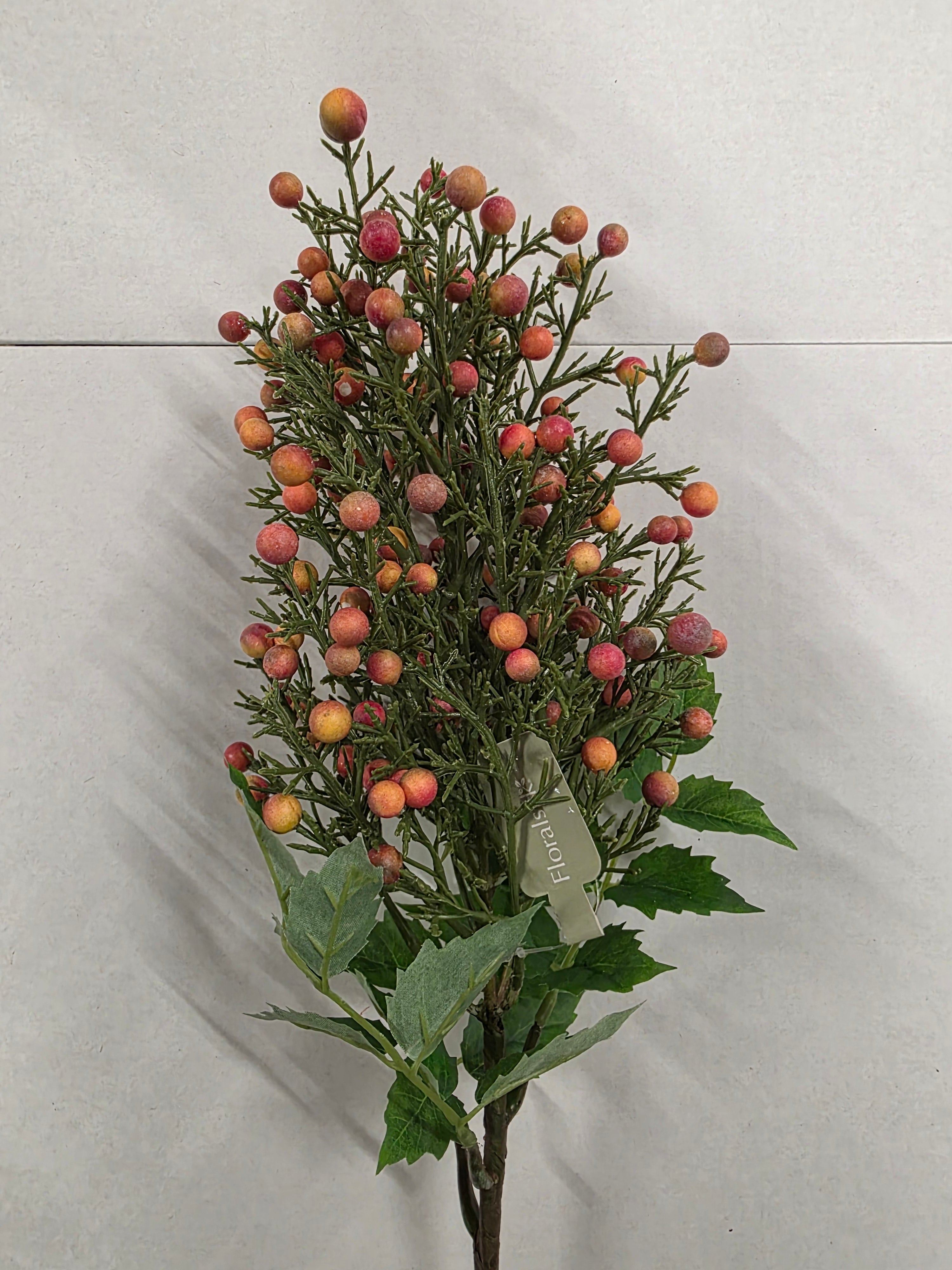 Artificial Berry Bush Stem 75cm Orange