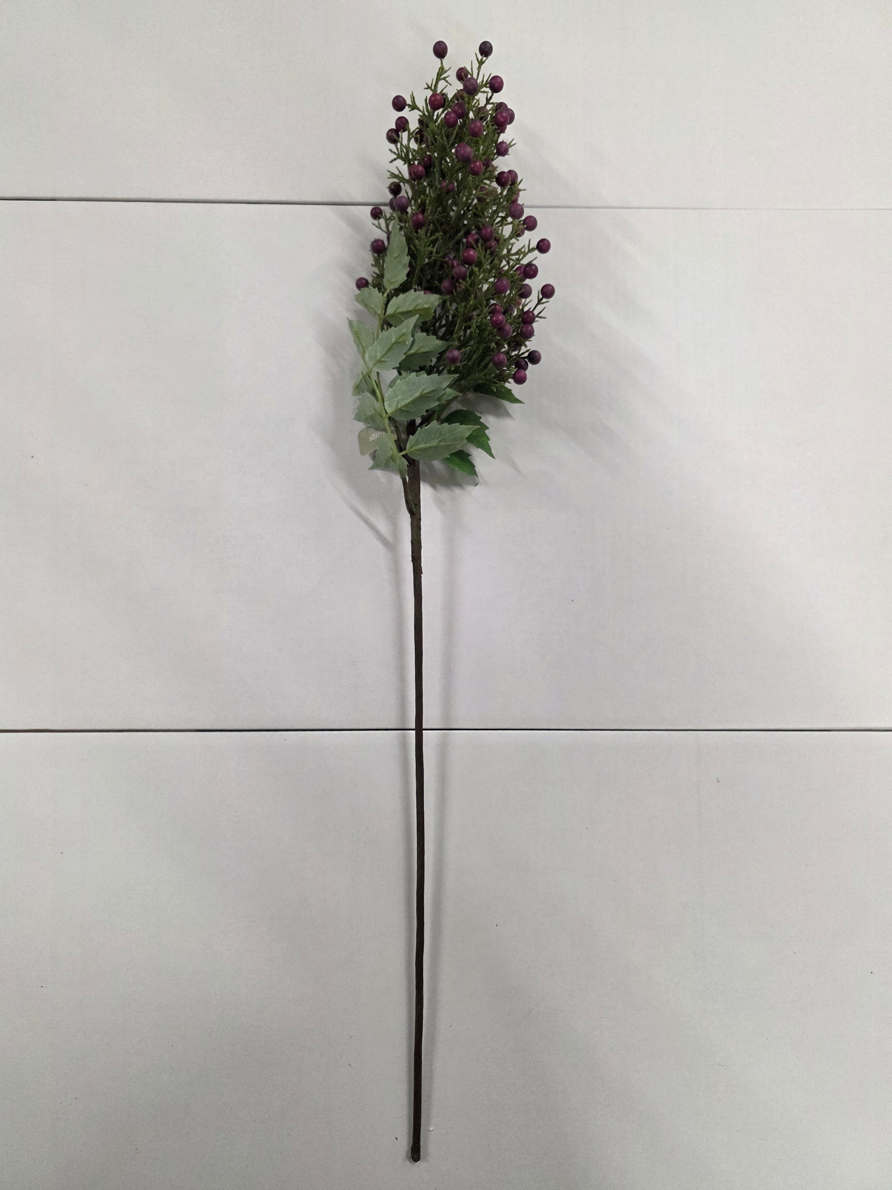 Artificial Berry Bush Stem 75cm Purple