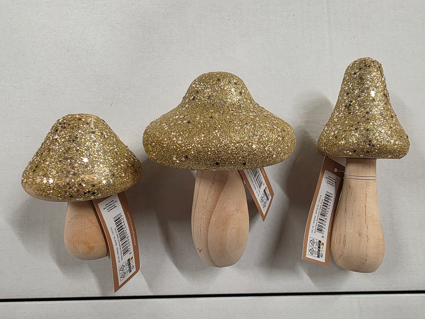 Deco Mushroom Golden X3 Set