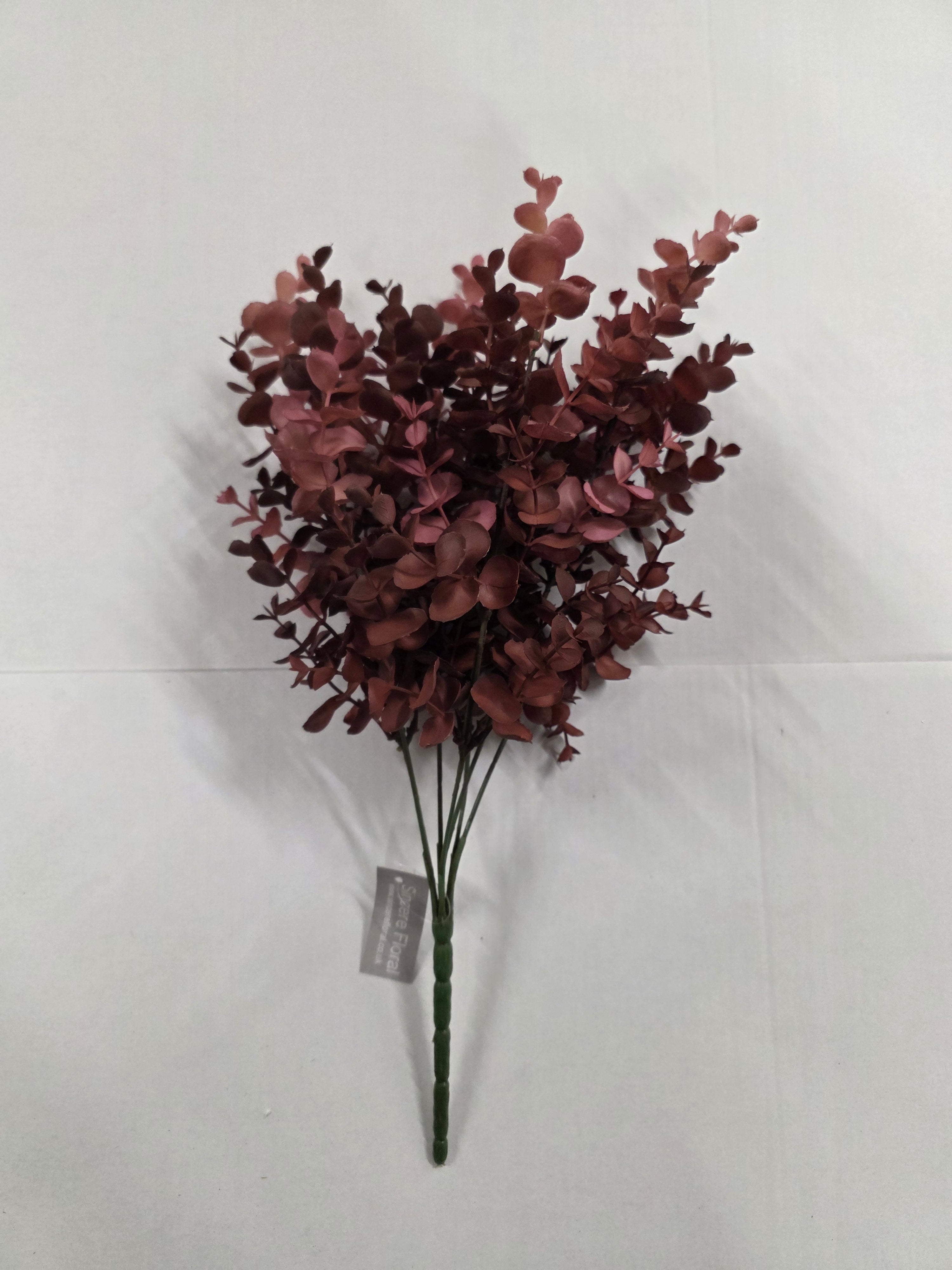Artificial Eucalyptus Autumn Red Bush 46cm X 7