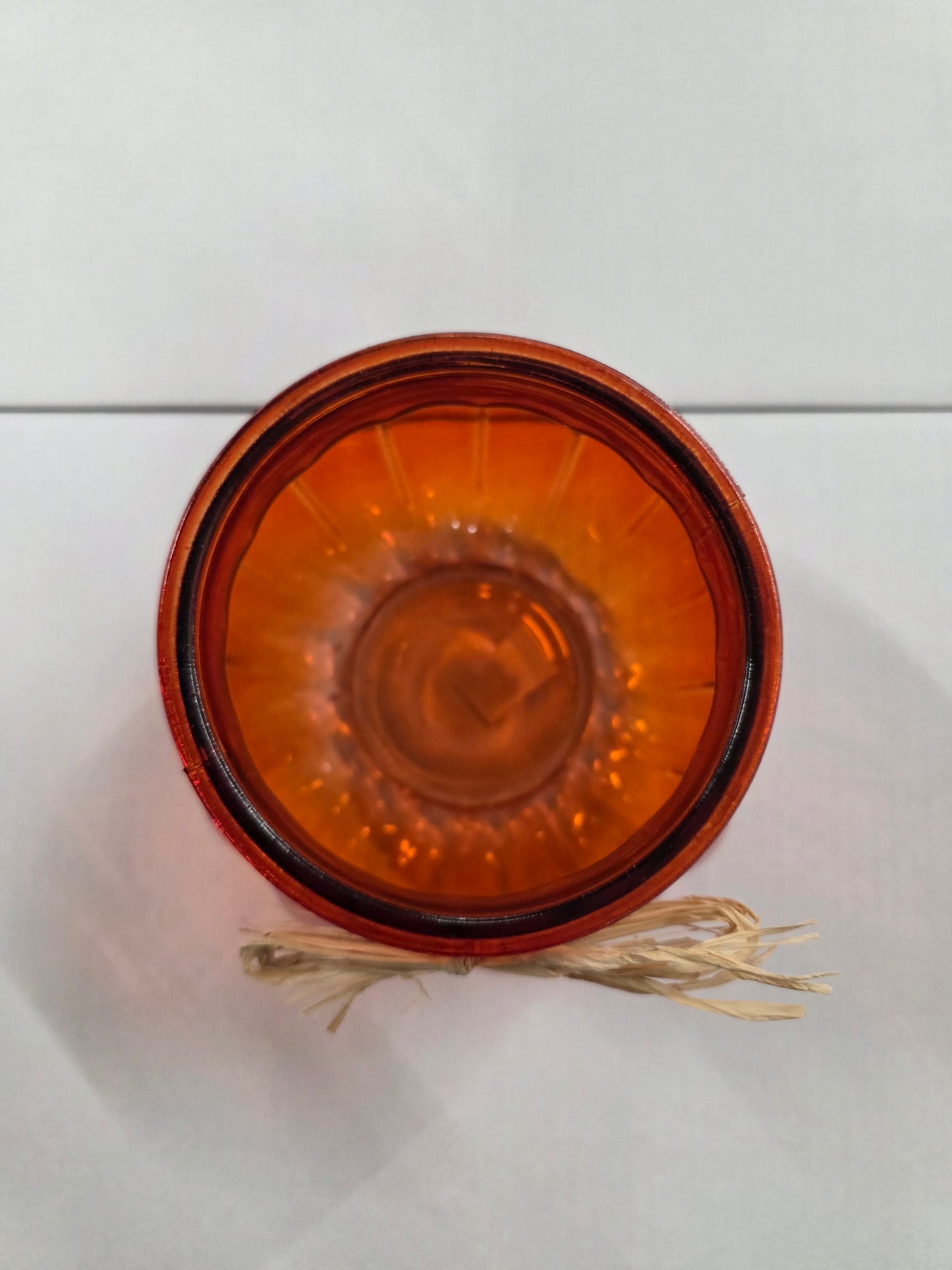 Glass Pumpkin Vase Orange Raffia Bow 17cm