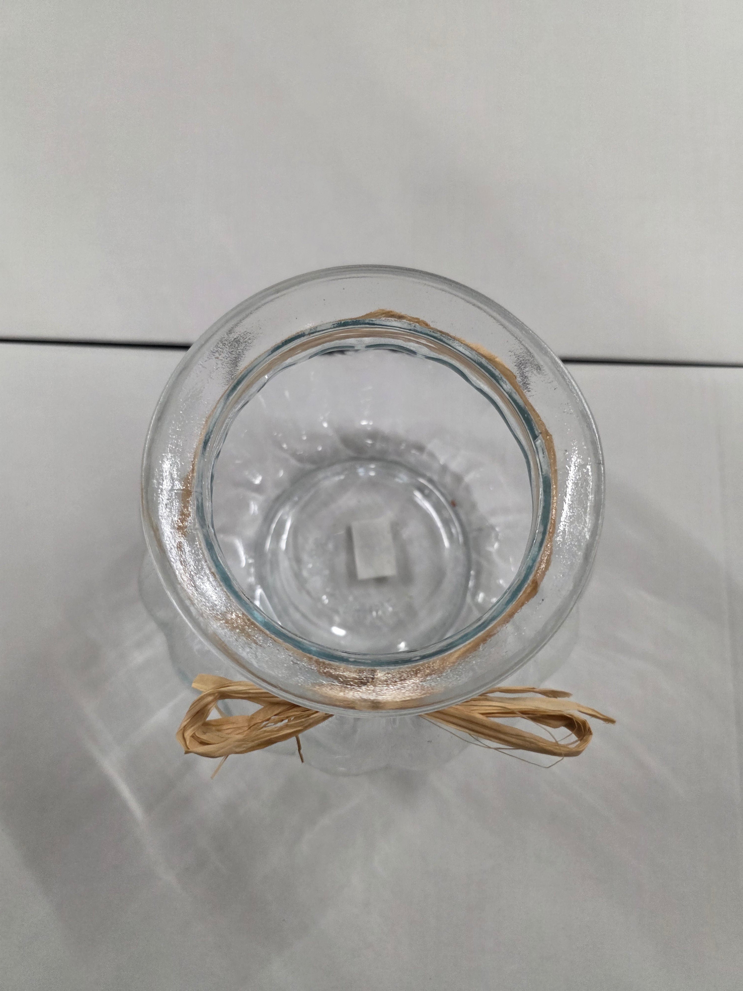 Glass Pumpkin Vase Raffia Bow 18cm