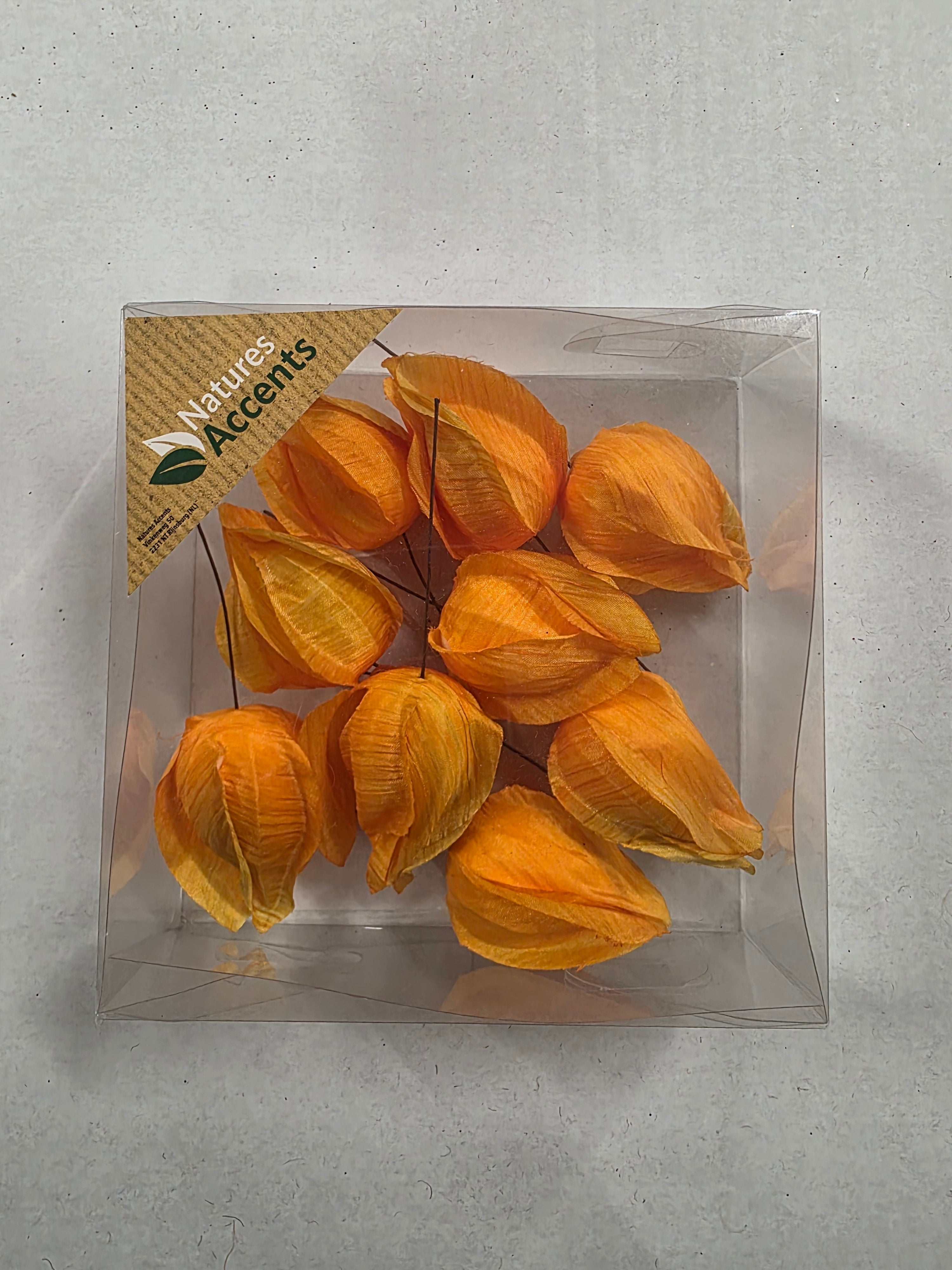 Artificial Lantern Fruit On Wire Orange 4cm X9