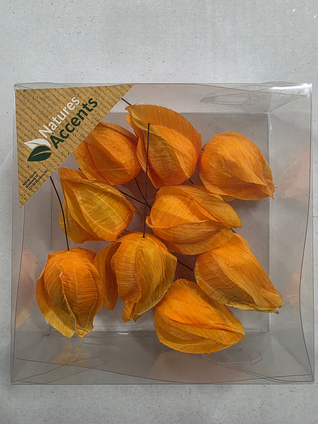 Artificial Lantern Fruit On Wire Orange 4cm X9