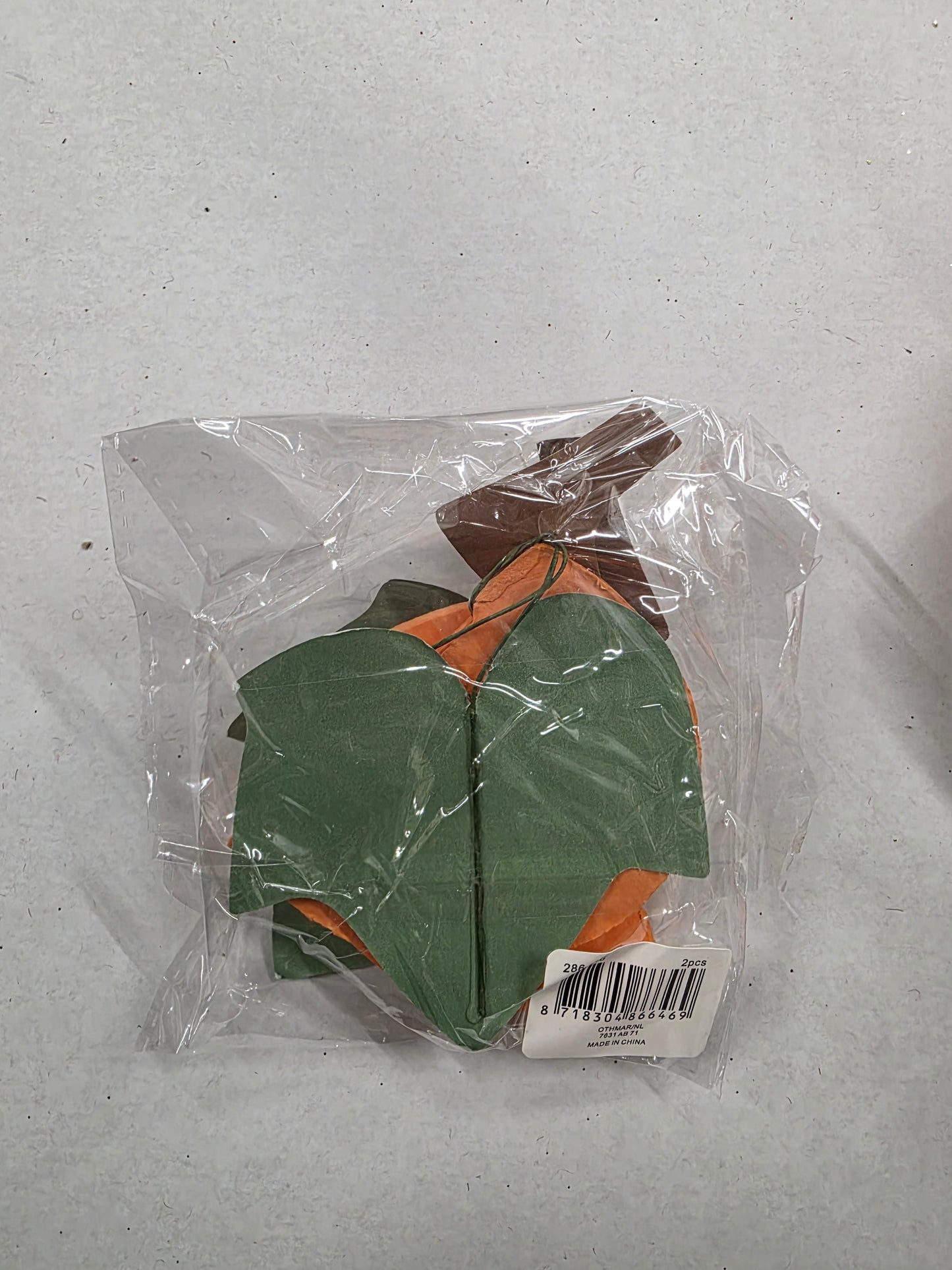 Paper Pumpkin Orange 12x10cm X2