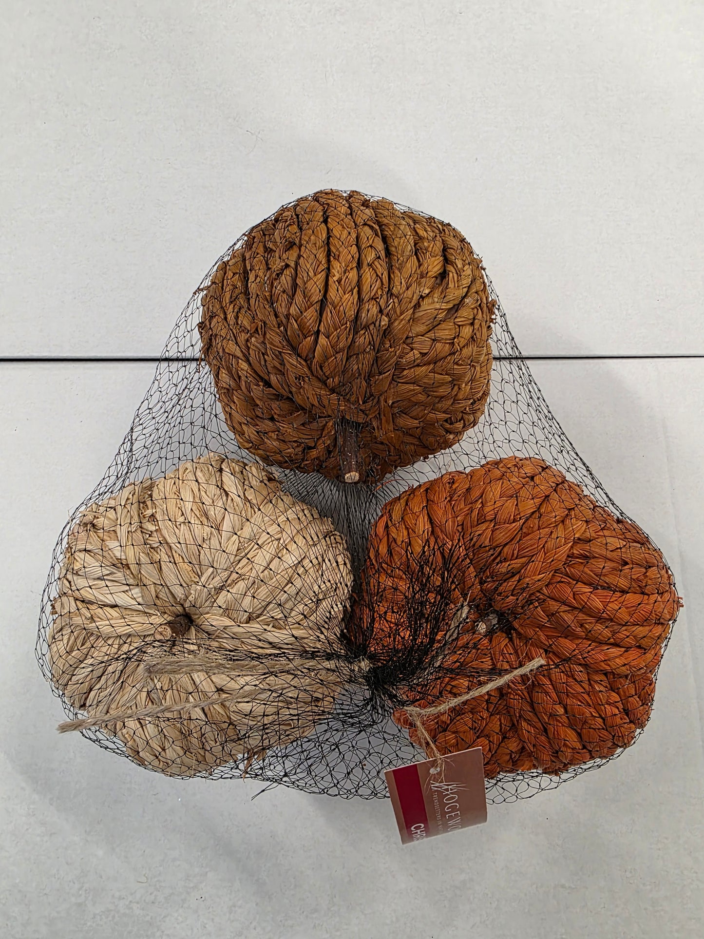 Pumpkins In Net 13cm X3