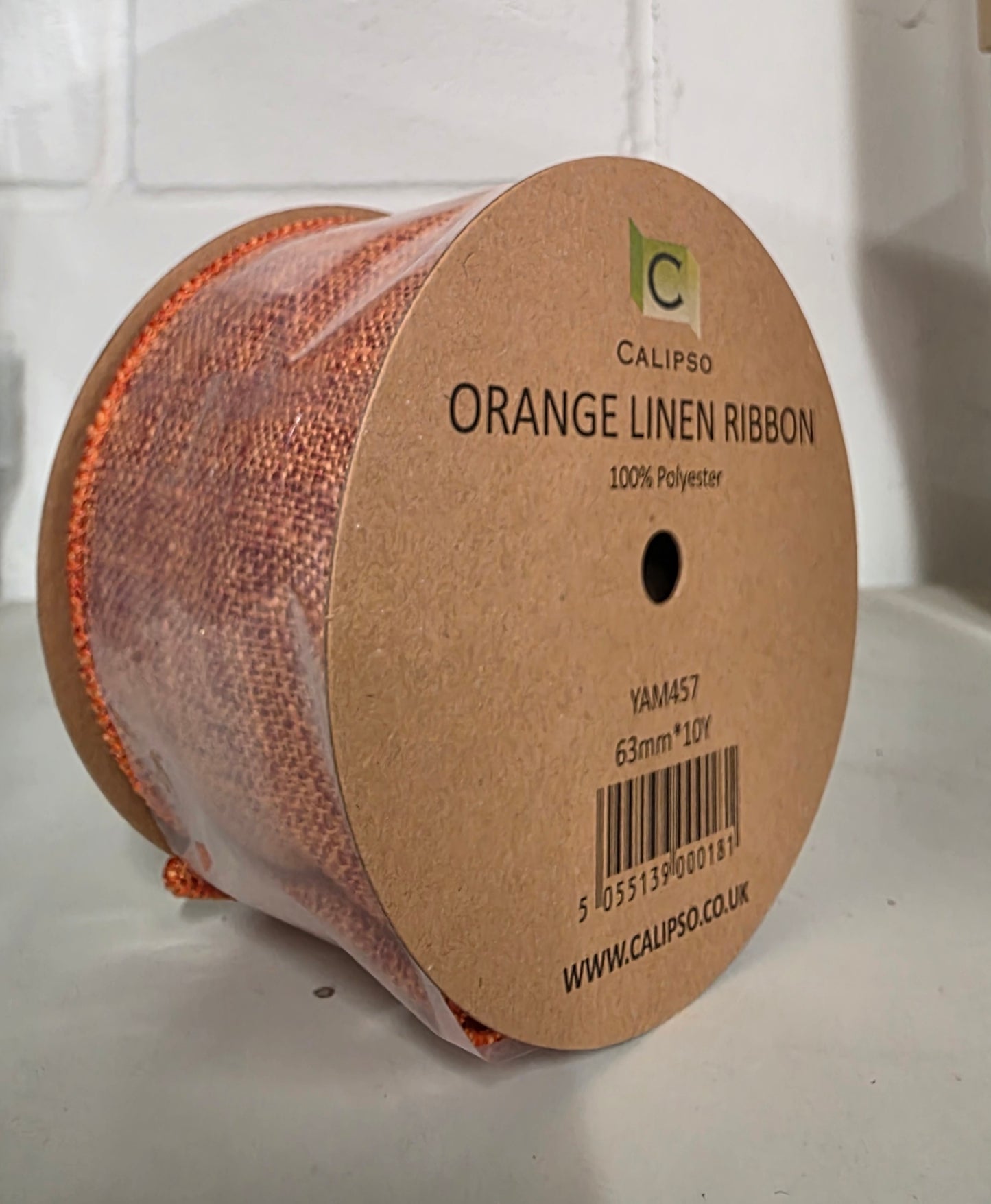 Ribbon Linen Orange 63mm X 10yrds