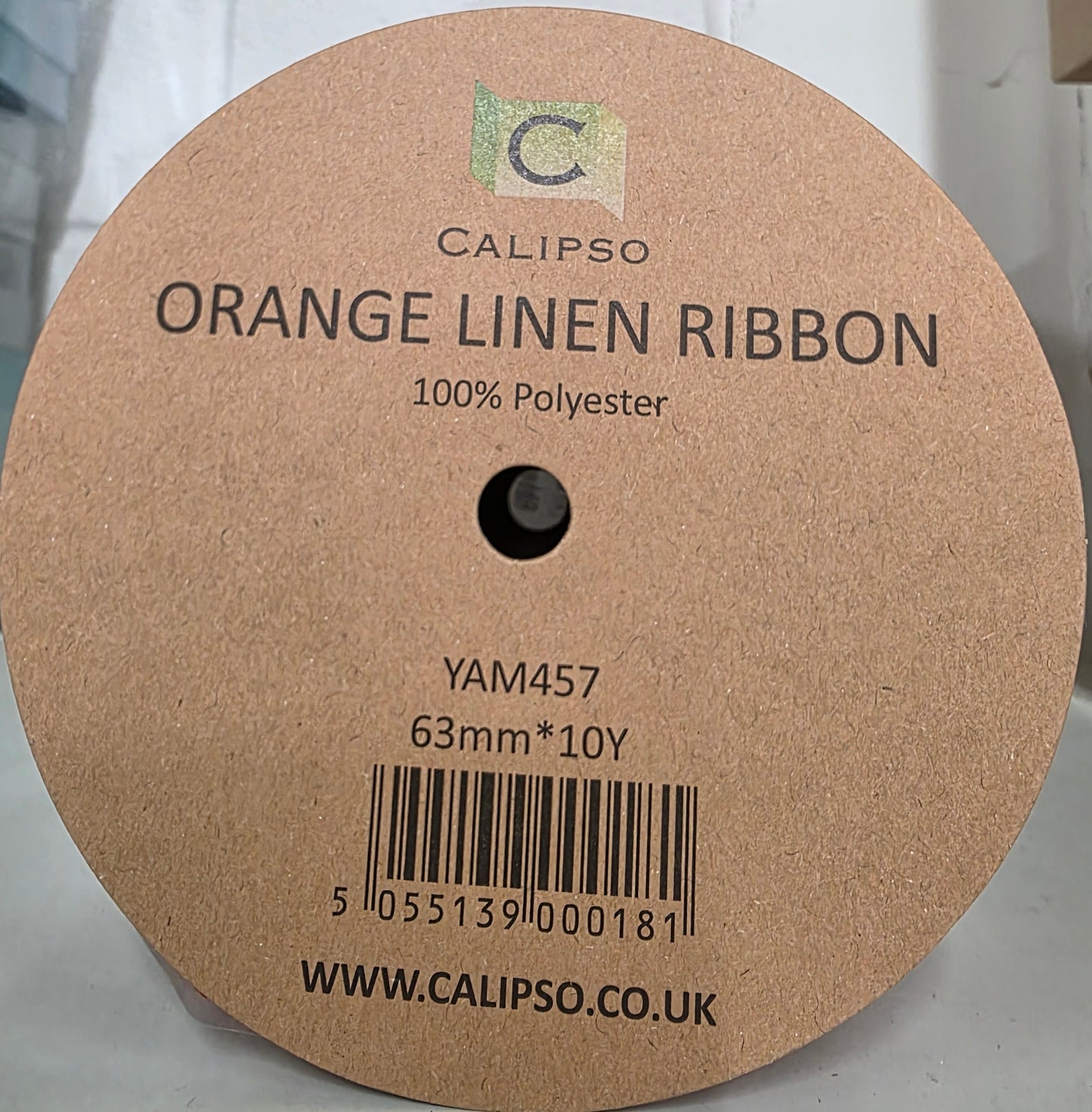 Ribbon Linen Orange 63mm X 10yrds