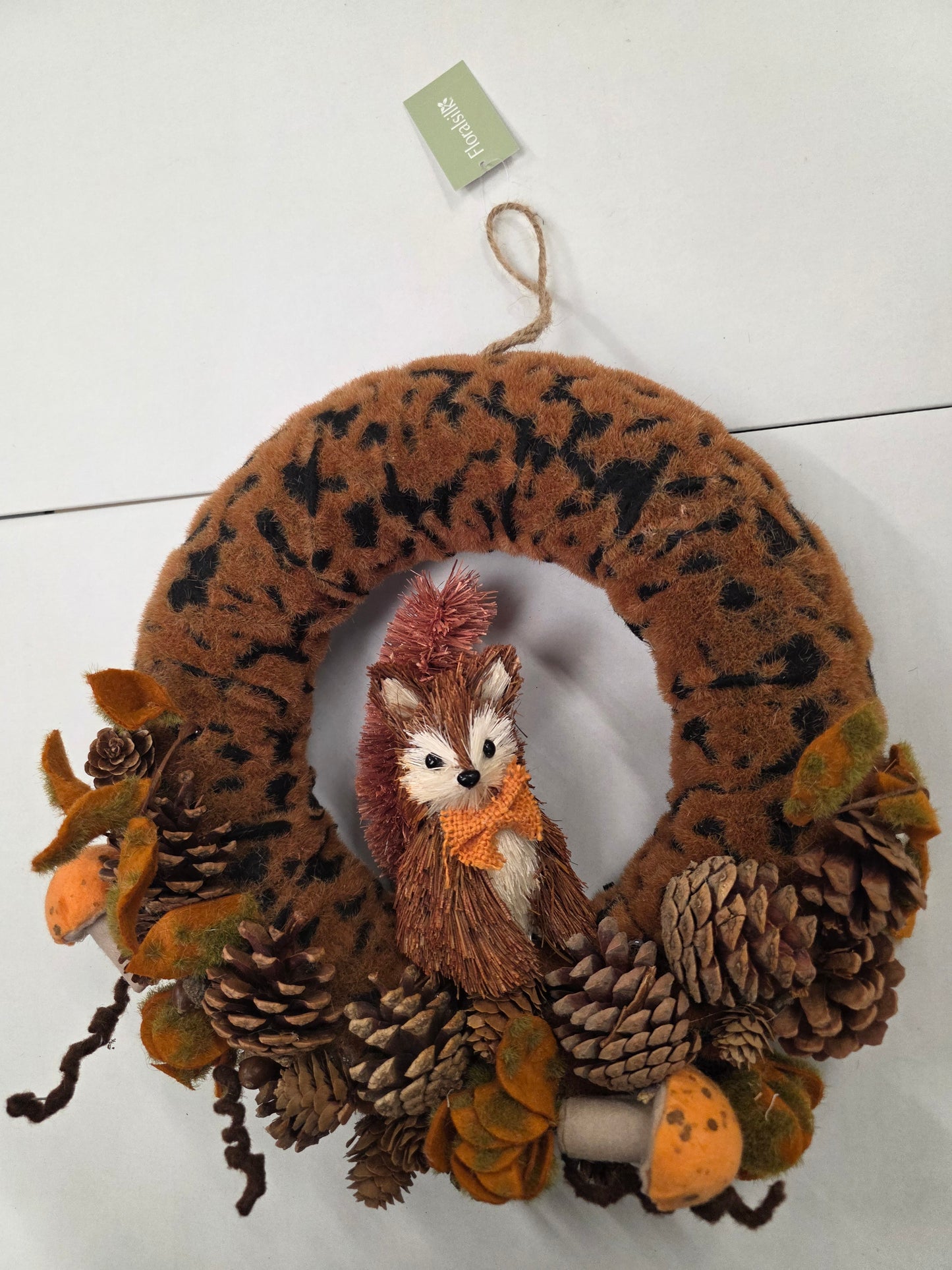 Wreath Pinecone Fox 34cm