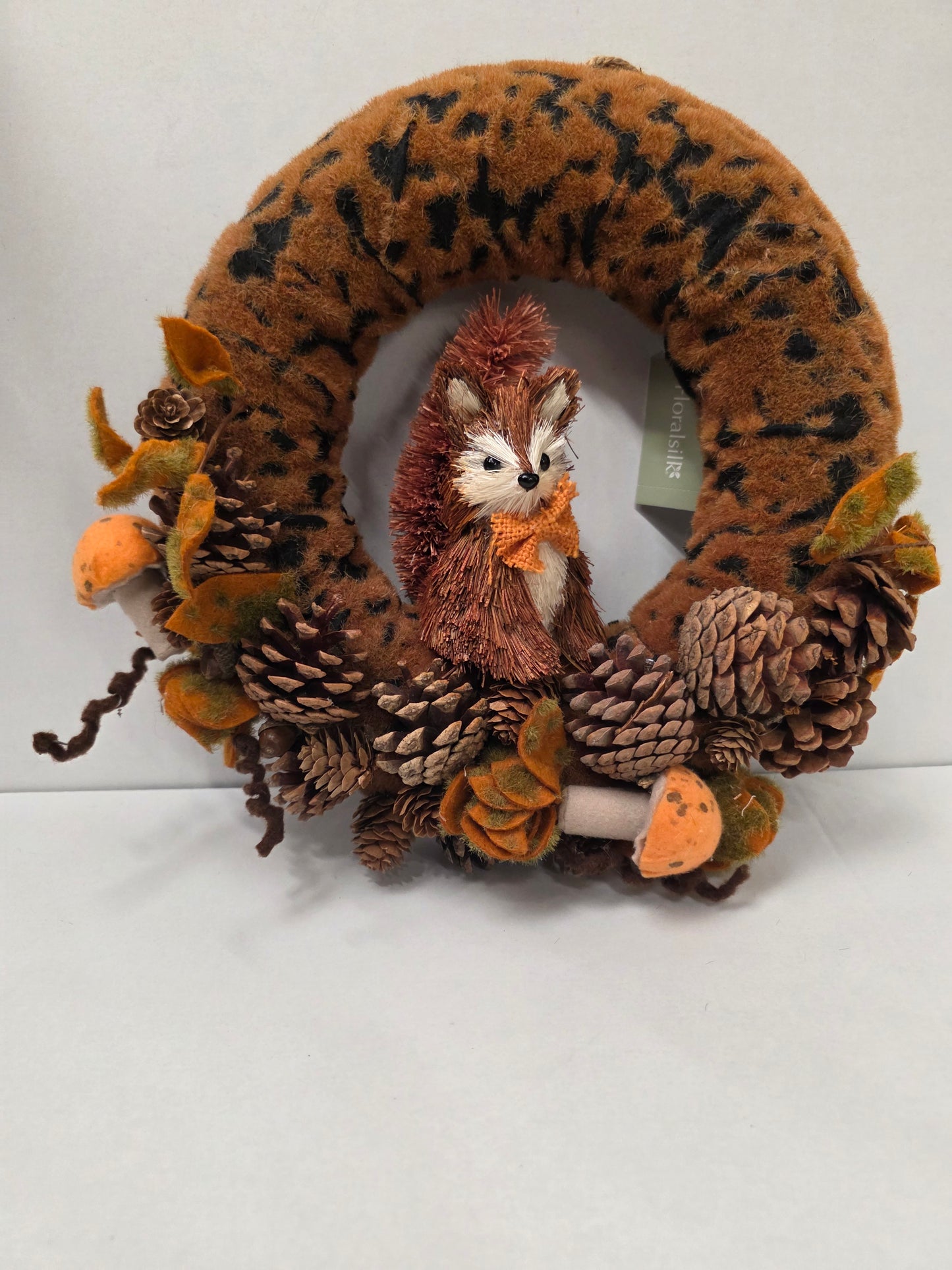 Wreath Pinecone Fox 34cm