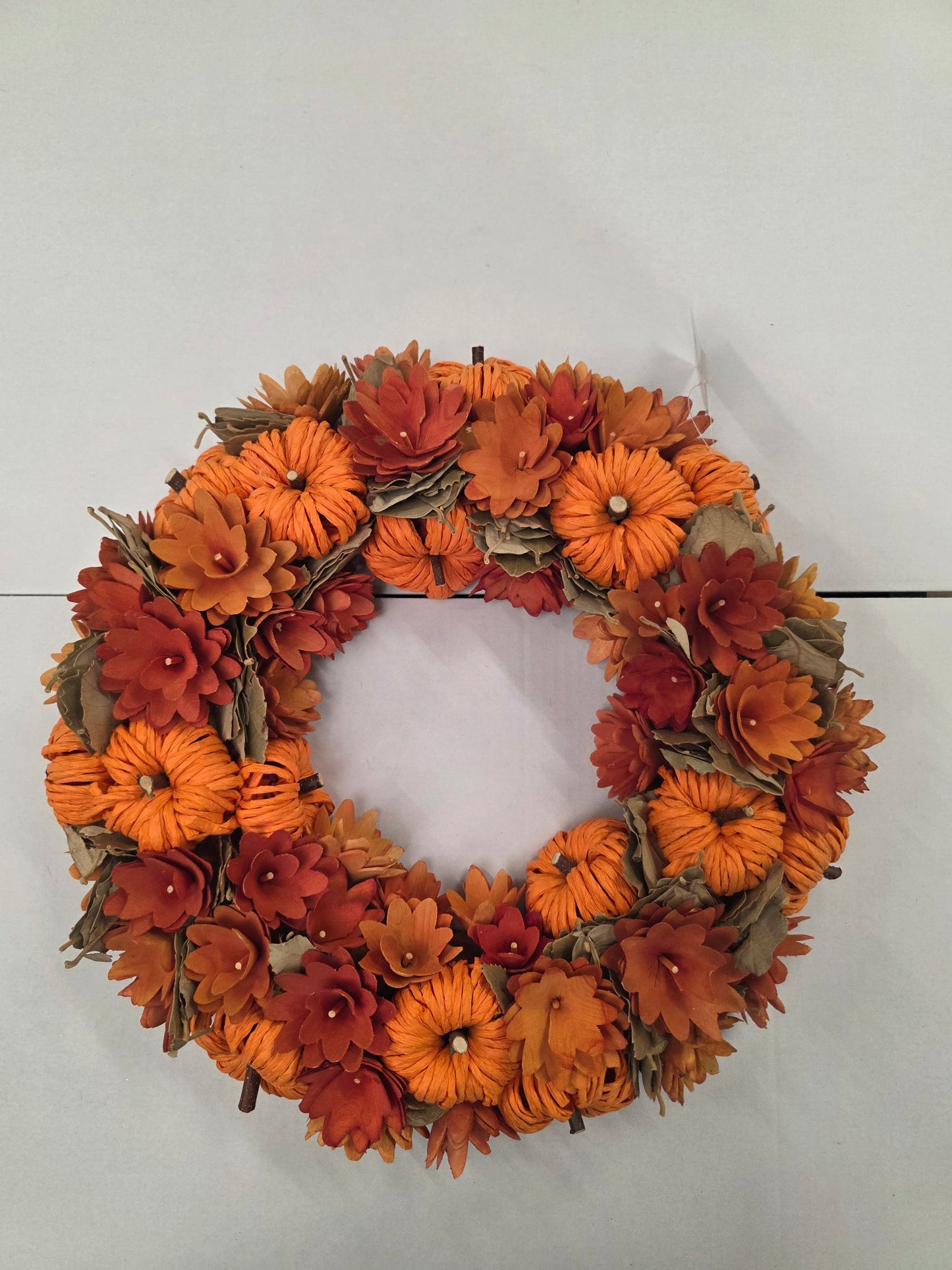 Wreath Raffia Pumpkin 42cm