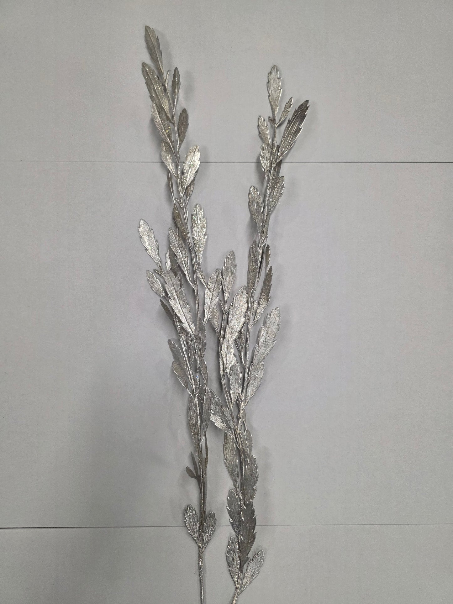 Metallic Hanging Leaf Spray Champagne 97cm